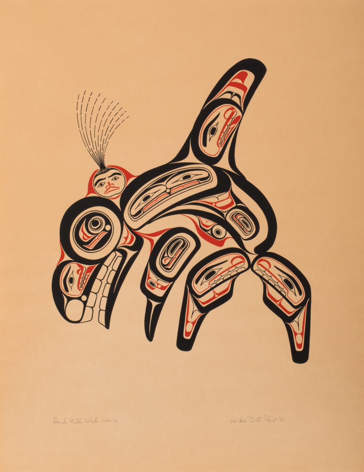 BILL REID (IIJUWAS), O.B.C., R.C.A. (1920-1998), HAIDA, Haida Killer Whale / Skaana, 1973