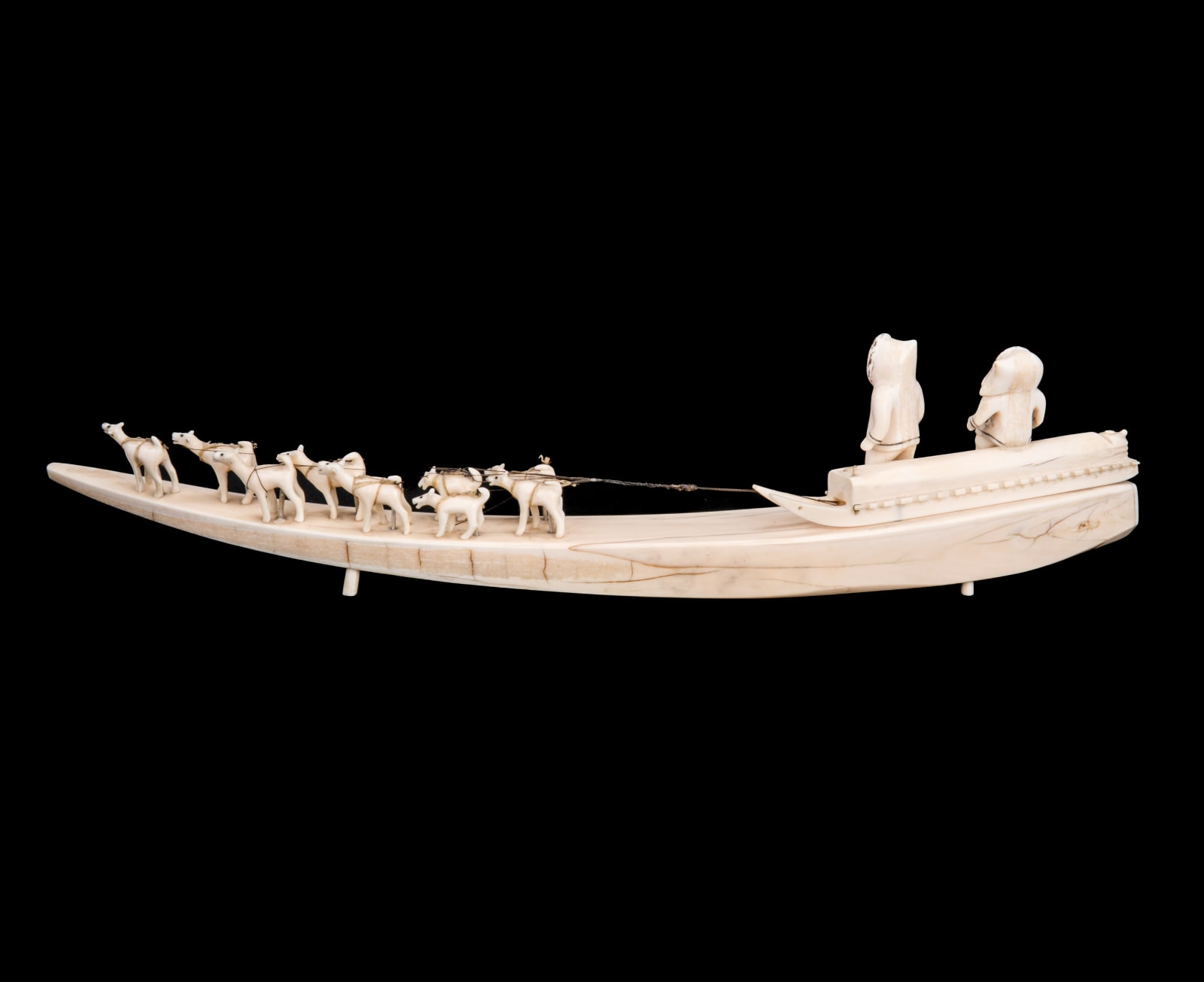 DAVIDEE ITULU (1929-2006) KIMMIRUT (LAKE HARBOUR), Man and Woman with Sled Dogs, 1963