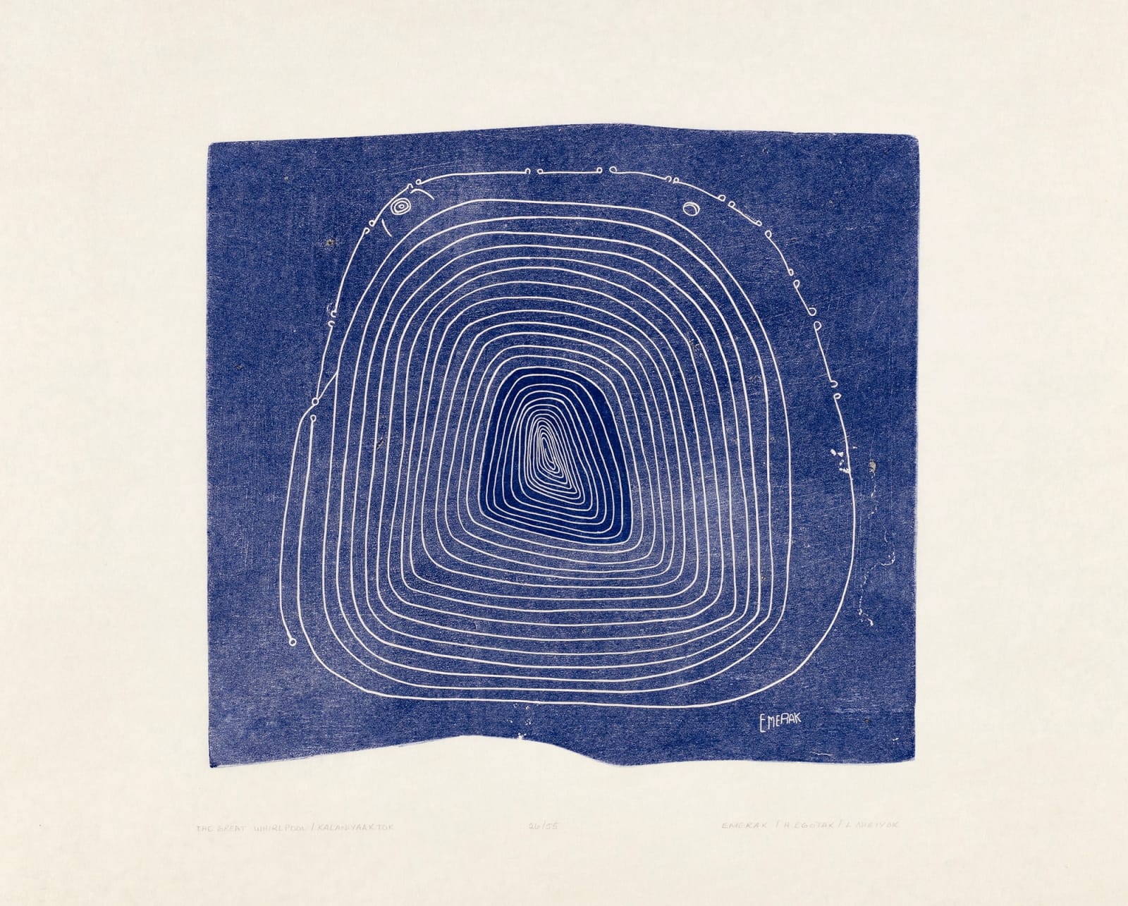 MARK EMERAK (1901-1983) ULUKHAKTOK (HOLMAN ISLAND), The Great Whirlpool (Kalaniyaaktok), Kalvak/Emerak Memorial Portfolio, 1987 #7