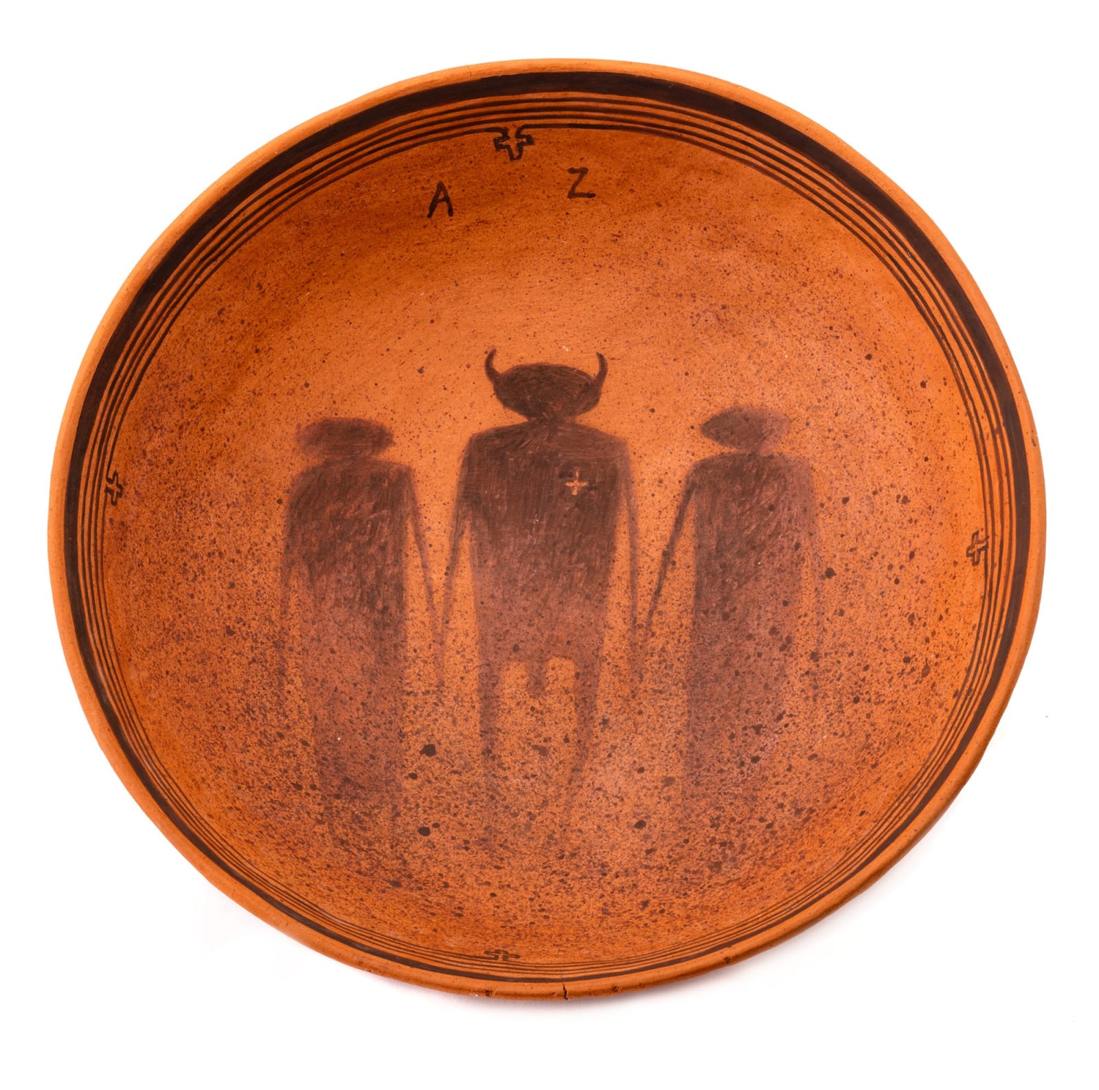 CARL BEAM, R.C.A. (1943-2005) ANISHINAABE (OJIBWE), Bowl with Shaman Family, 1982