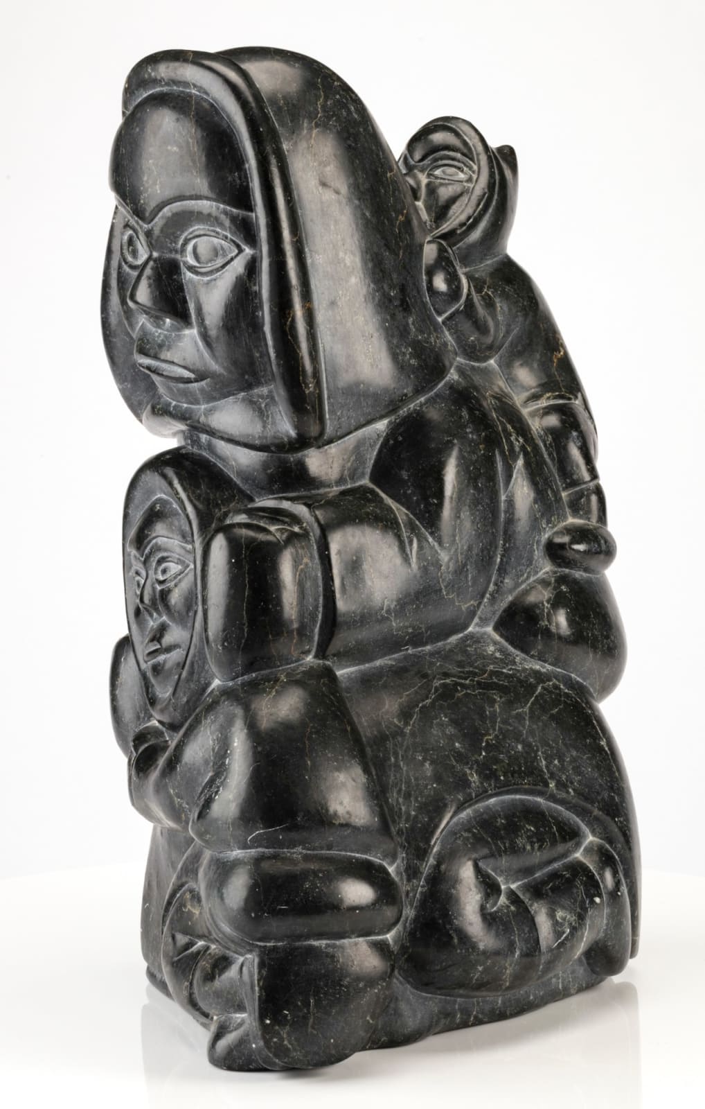 ABRAHAM TALIRUNILI P.O.V. (1927-1994) INUKJUAK (PORT HARRISON), Kneeling Mother with Two Children, 1980
