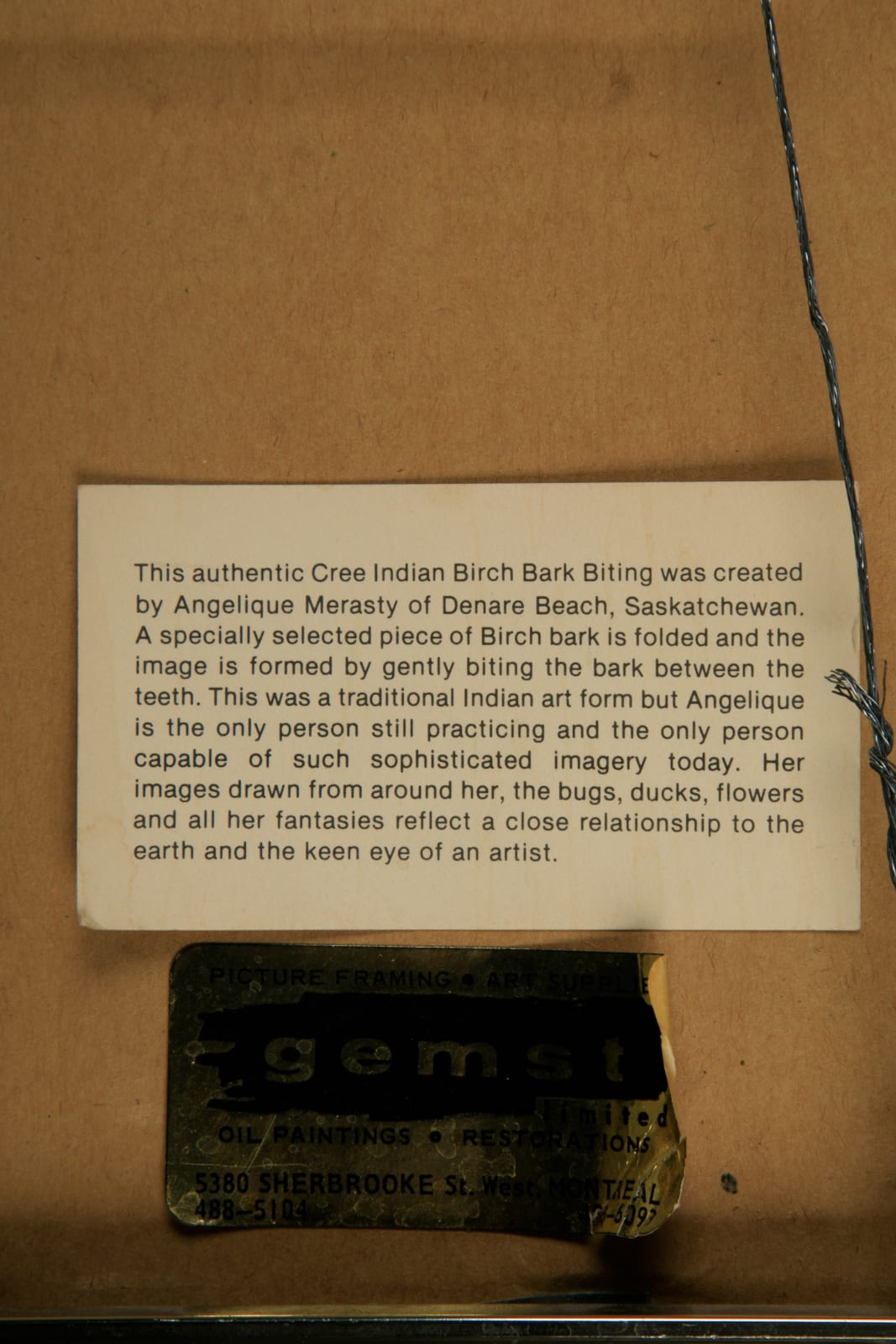 ANGELIQUE MERASTY (1924-1996) CREE, Birch Bark Biting, 1980s