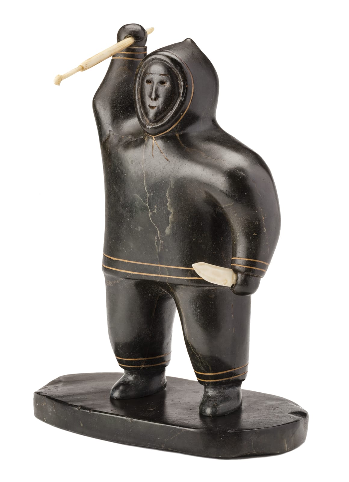 AKEEAKTASHUK (1898-1954) INUKJUAK (PORT HARRISON), Hunter with Spear and Knife, c. 1950