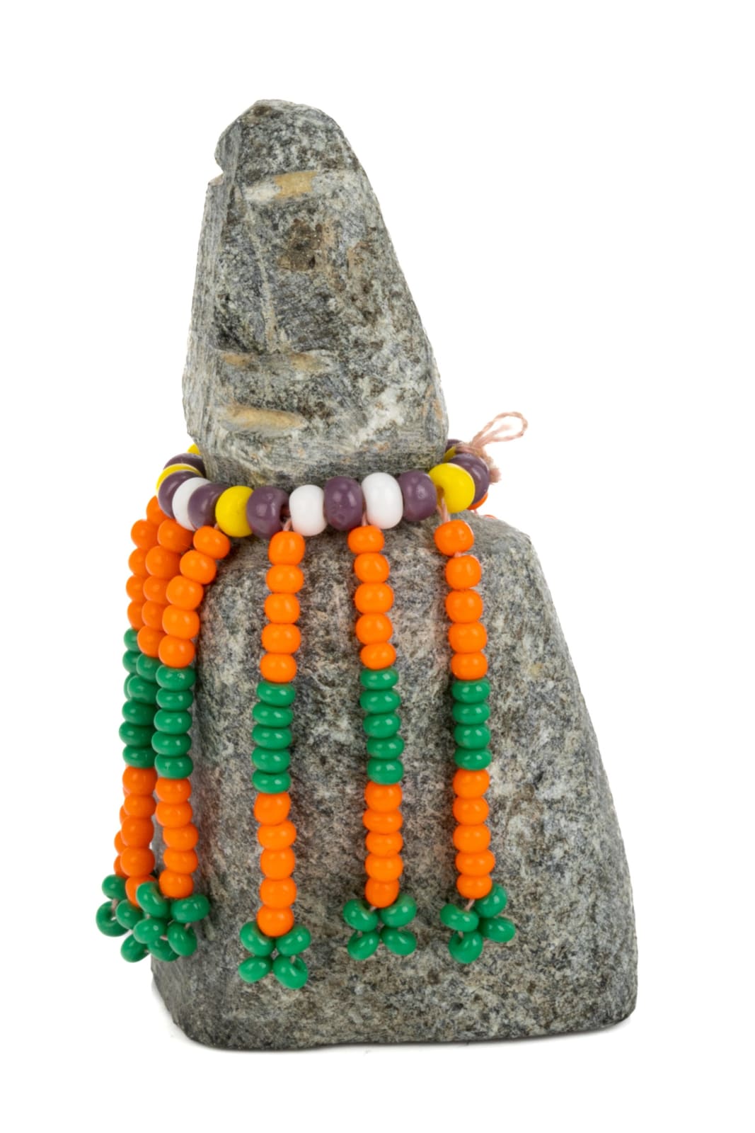 EVA TALOOKI ALIKTILUK (1927-1994) ARVIAT (ESKIMO POINT), Figure in Green and Orange Beaded Amautiq