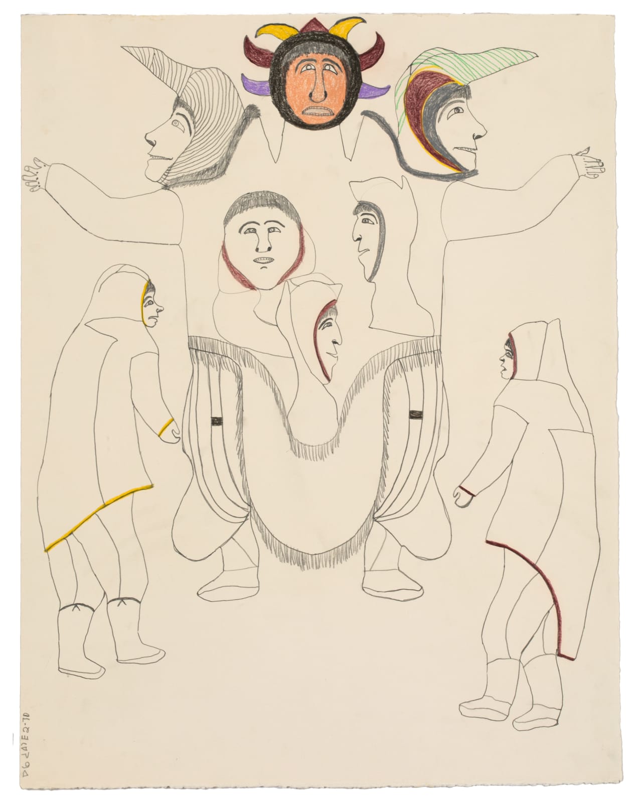 MARK UQAYUITTUQ (1925-1984) QAMANI'TUAQ (BAKER LAKE), Untitled Drawing (Inuuk Encountering Spirits), 1970s