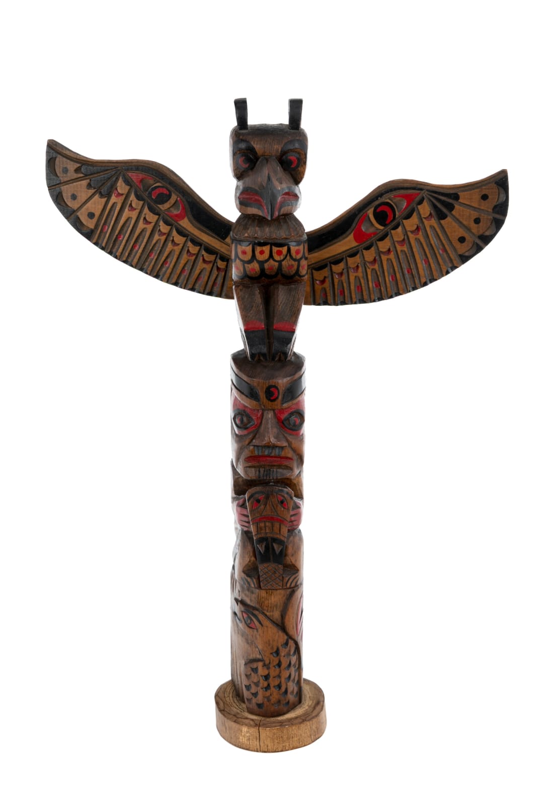 JIMMY JOHN (1876-1988), MOWACHAHT/MUCHALAHT (NUU-CHAH-NULTH), Model Totem Pole, 1950s