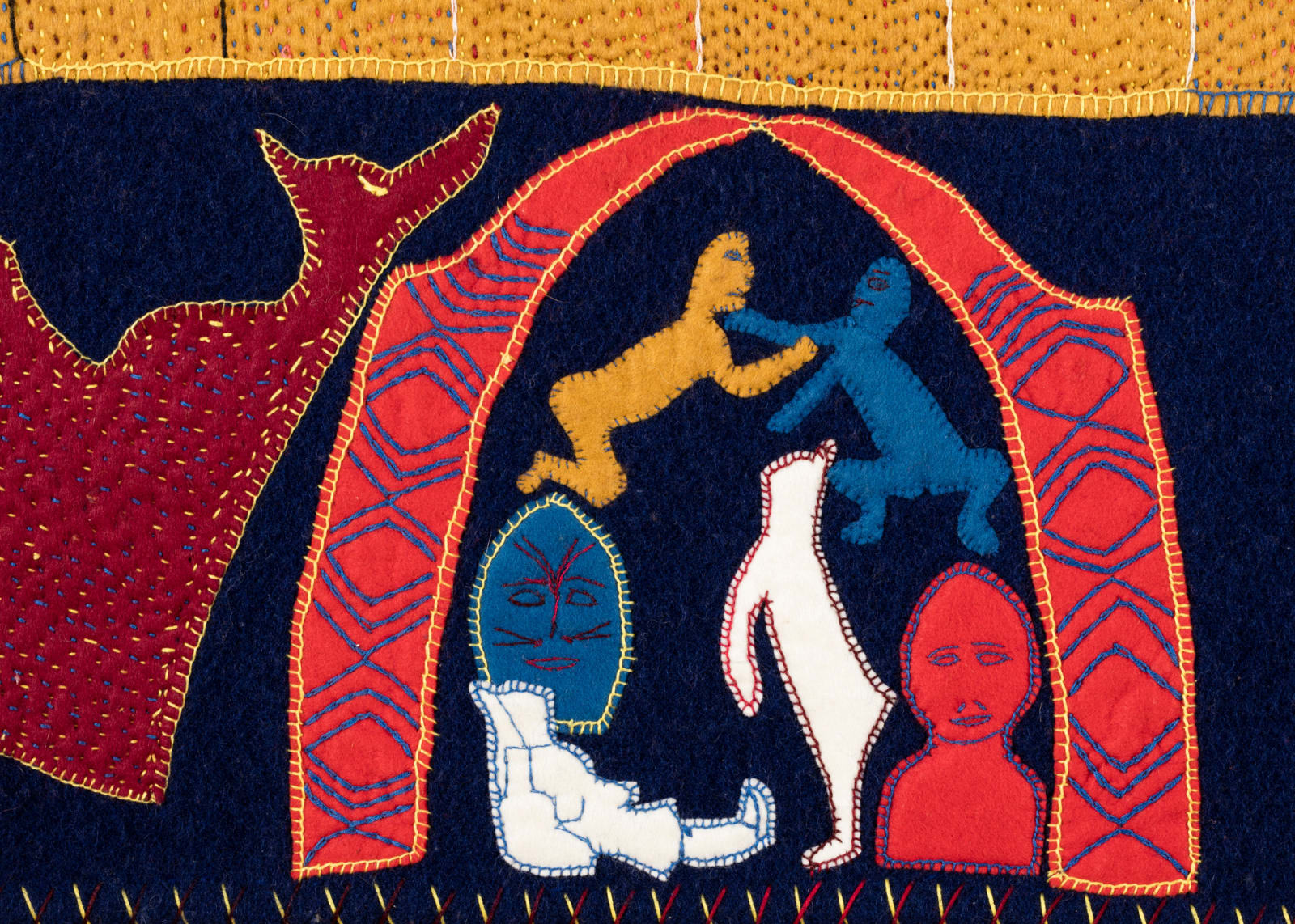 MARION TUU'LUQ, R.C.A. (1910-2002) QAMANI'TUAQ (BAKER LAKE), Crowd of People, 1974