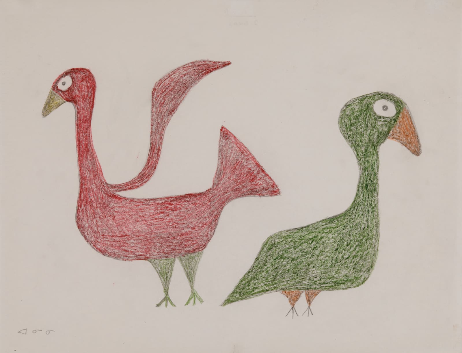 ANIRNIK OSHUITOQ (1902-1983) KINNGAIT (CAPE DORSET), Opposing Birds