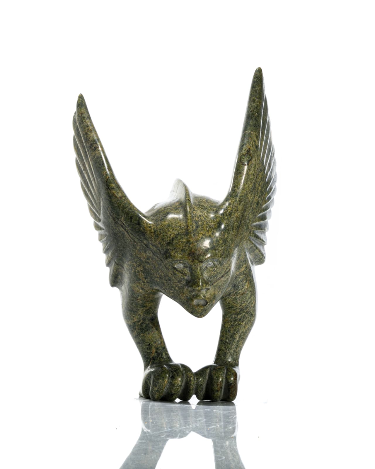 JOHNNY SAGGIATOK (1964-) KINNGAIT (CAPE DORSET), Winged Shaman with Spirit Helper, 1995