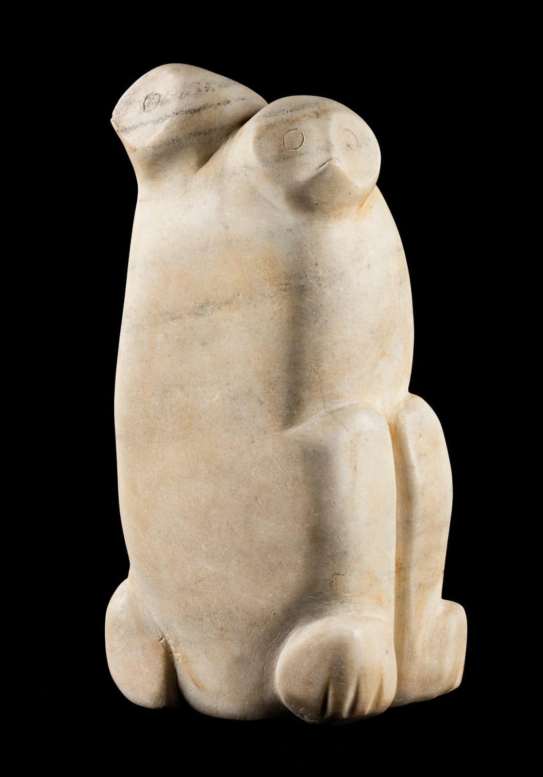 LATCHOLASSIE AKESUK (1919-2000) KINNGAIT (CAPE DORSET), Owl Couple, c. 1970-72