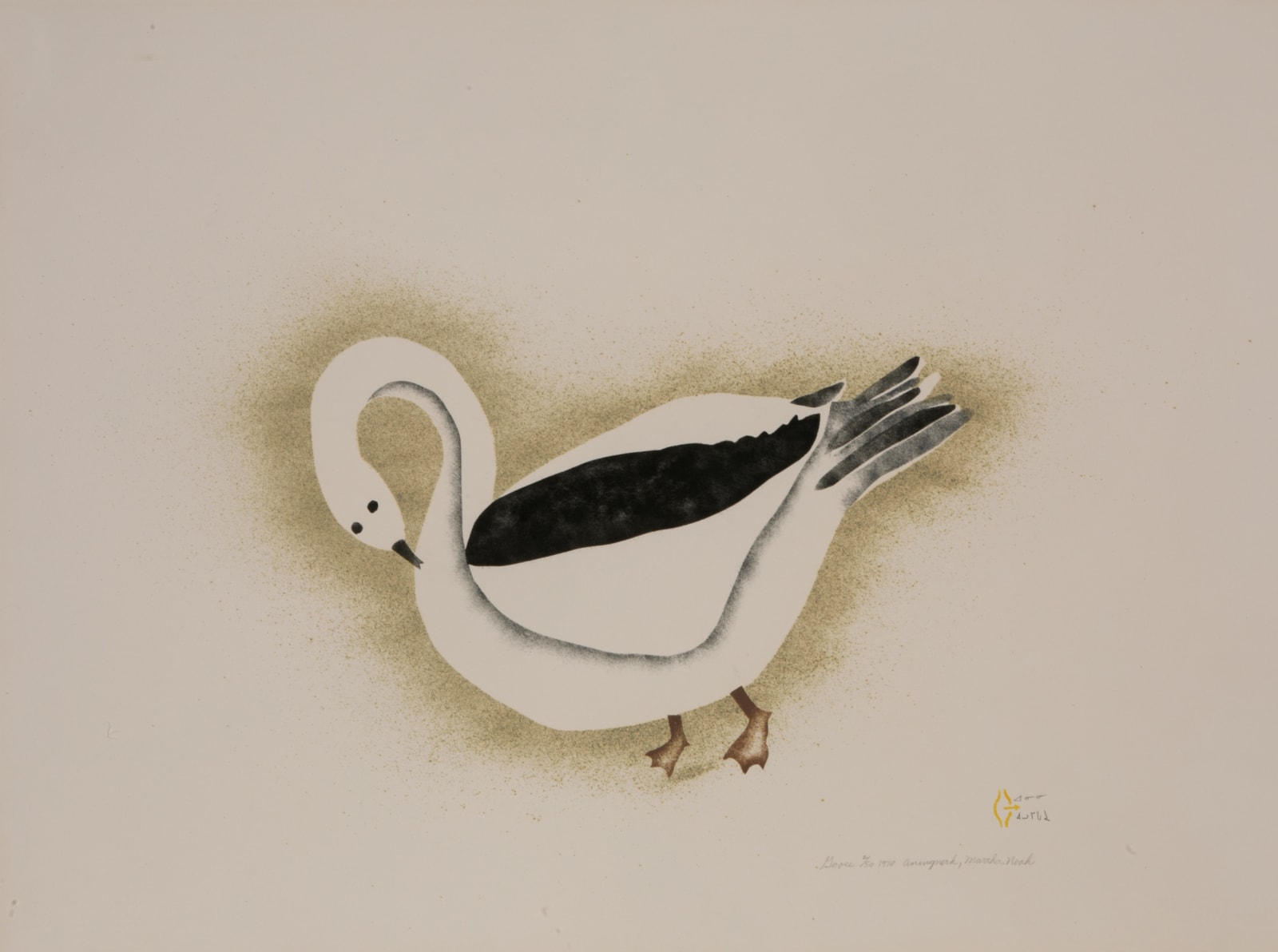 PHILLIPA ANINGNERK IKSIRAQ (1944-) QAMANI'TUAQ (BAKER LAKE), Goose, 1970 (1971 #38)