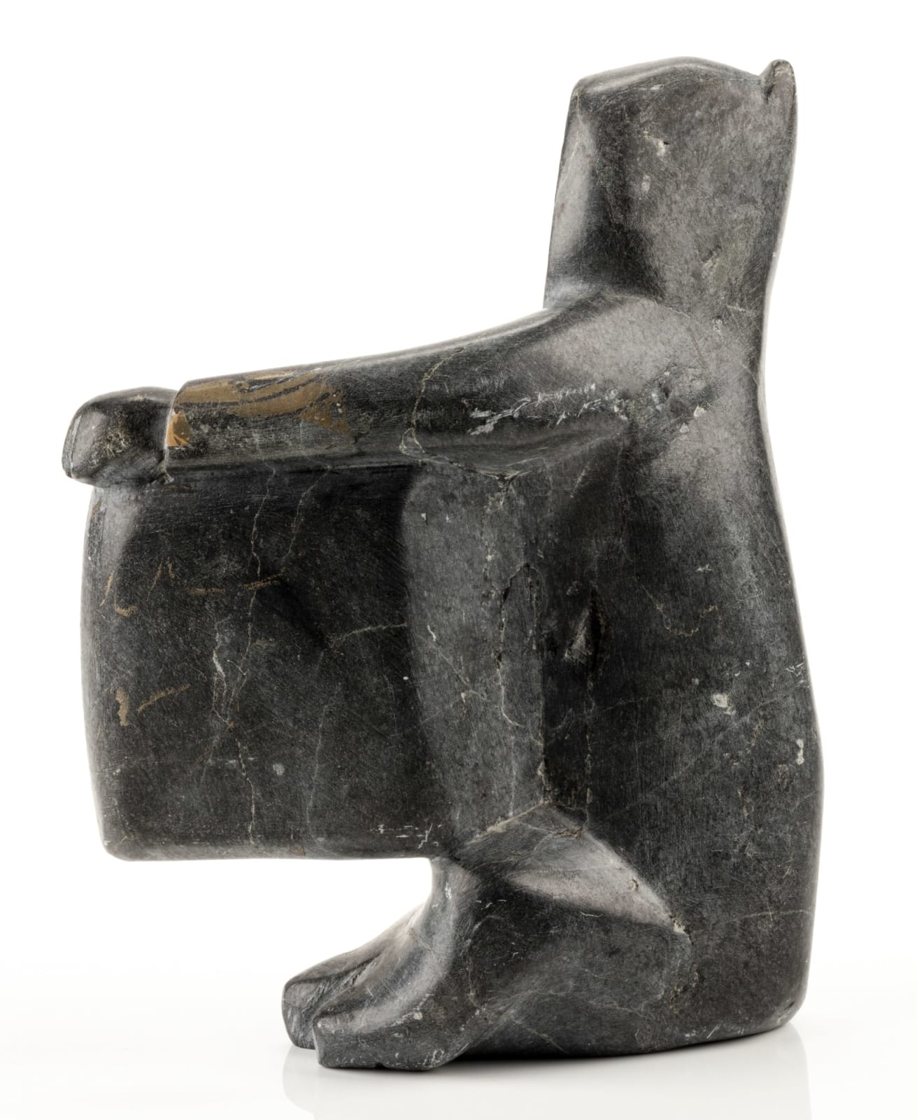 JOHN ATTOK (1906-1980) ARVIAT (ESKIMO POINT), Man Carving a Soap Dish, c. 1965-70