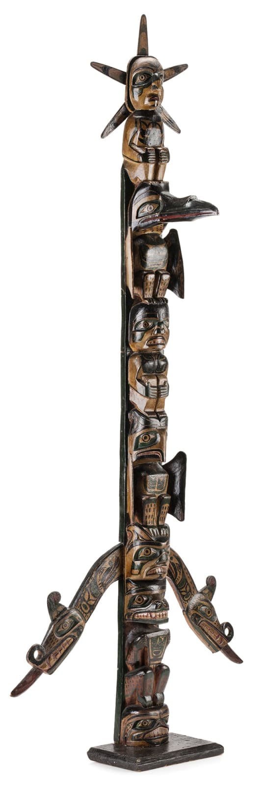 UNIDENTIFIED KWAKWA̱KA̱ʼWAKW ARTIST, Model Totem Pole, c. 1890-1910