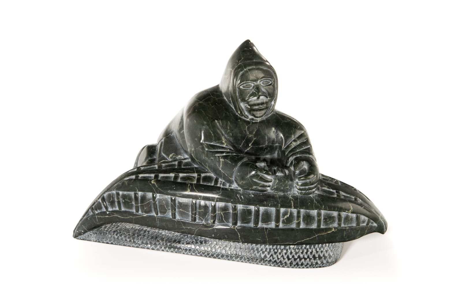 SAMWILLIE NIVIAXIE (1923-) INUKJUAK (PORT HARRISON), Man Making a Kayak, 1974