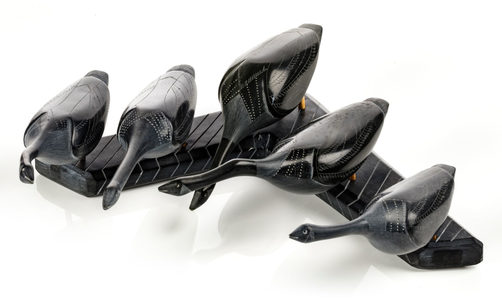 UNIDENTIFIED ARTIST, SANIKILUAQ (BELCHER ISLANDS), Five Canada Geese, c. 1950