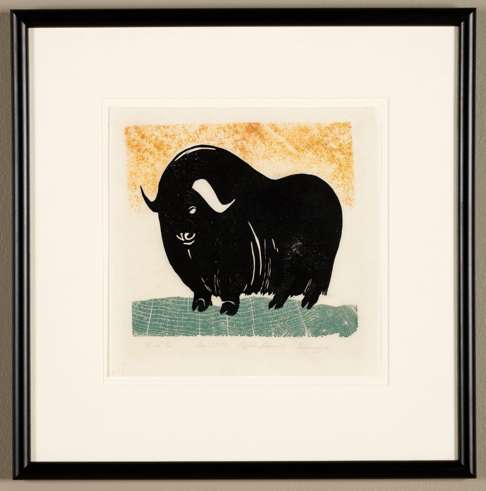 OSUITOK IPEELEE, R.C.A. (1922 or 1923-2005) KINNGAIT (CAPE DORSET), Musk Ox, 1958 Experimental Collection