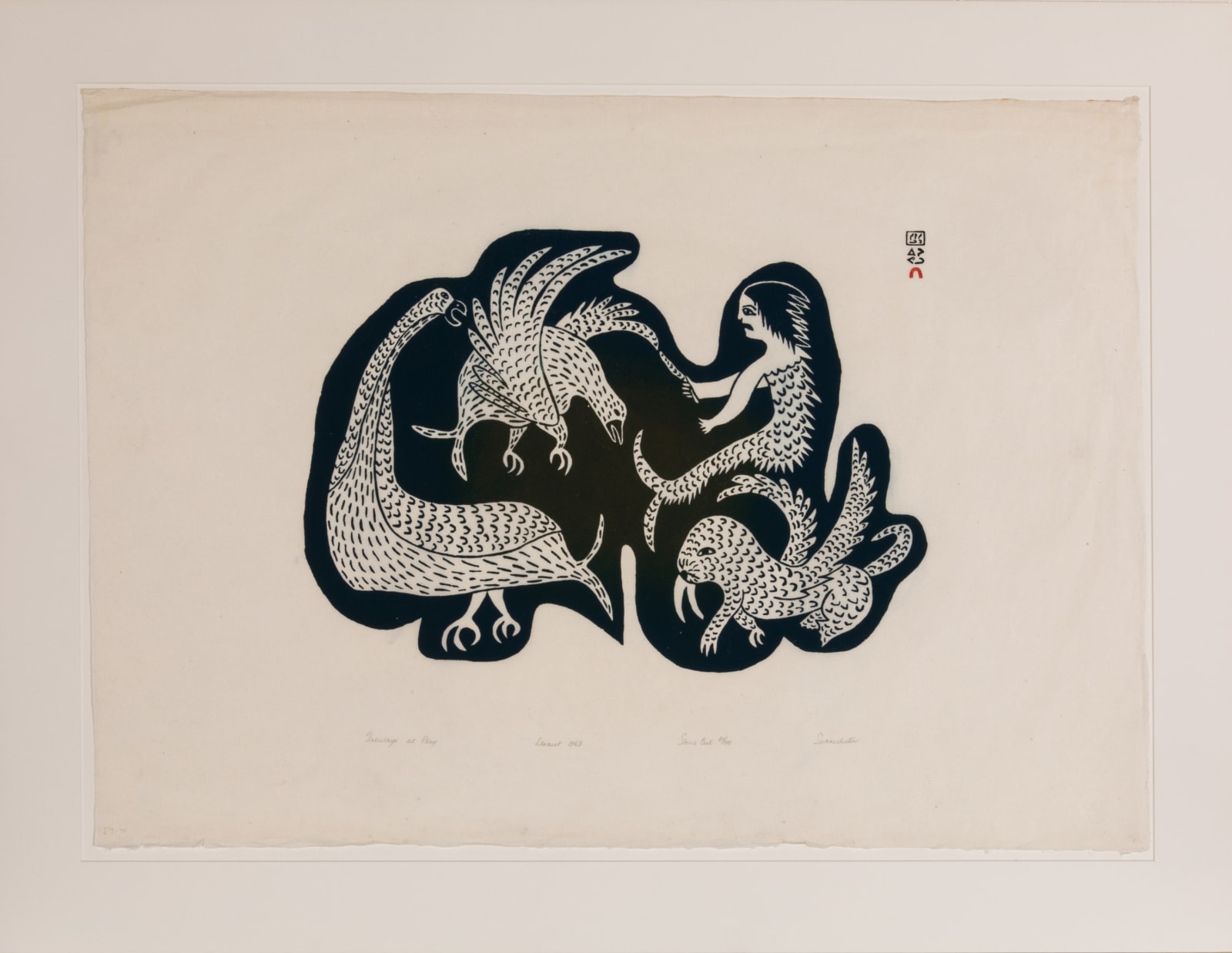 SOROSILUTO ASHOONA (1941-) KINNGAIT (CAPE DORSET), Taleelayo at Play, 1969 (1970 #57)