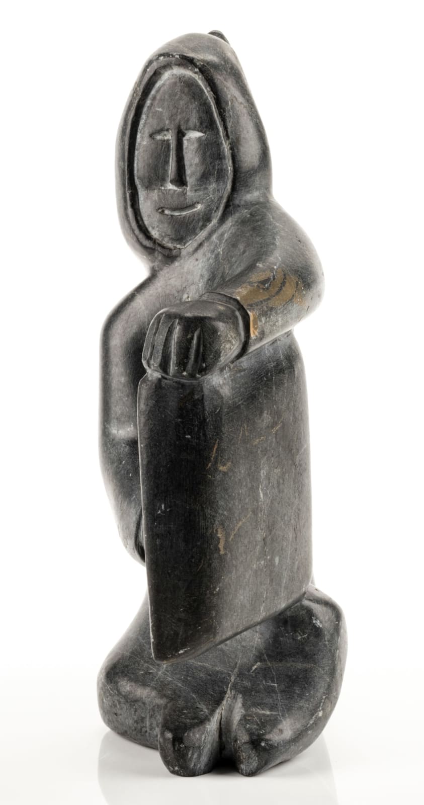 JOHN ATTOK (1906-1980) ARVIAT (ESKIMO POINT), Man Carving a Soap Dish, c. 1965-70