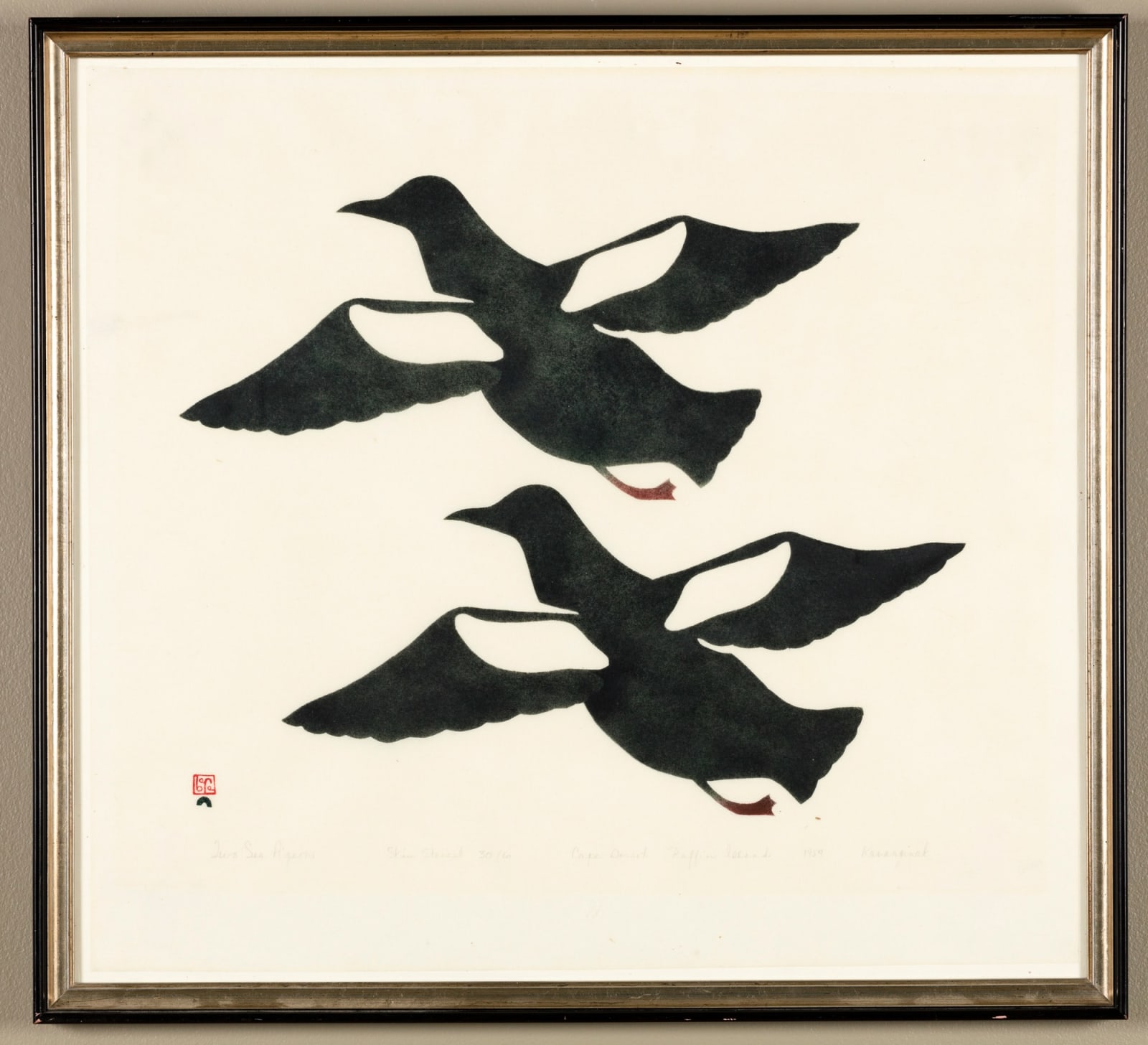 KANANGINAK POOTOOGOOK, R.C.A. (1935-2010) KINNGAIT (CAPE DORSET), Two Sea Pigeons, 1959 #10