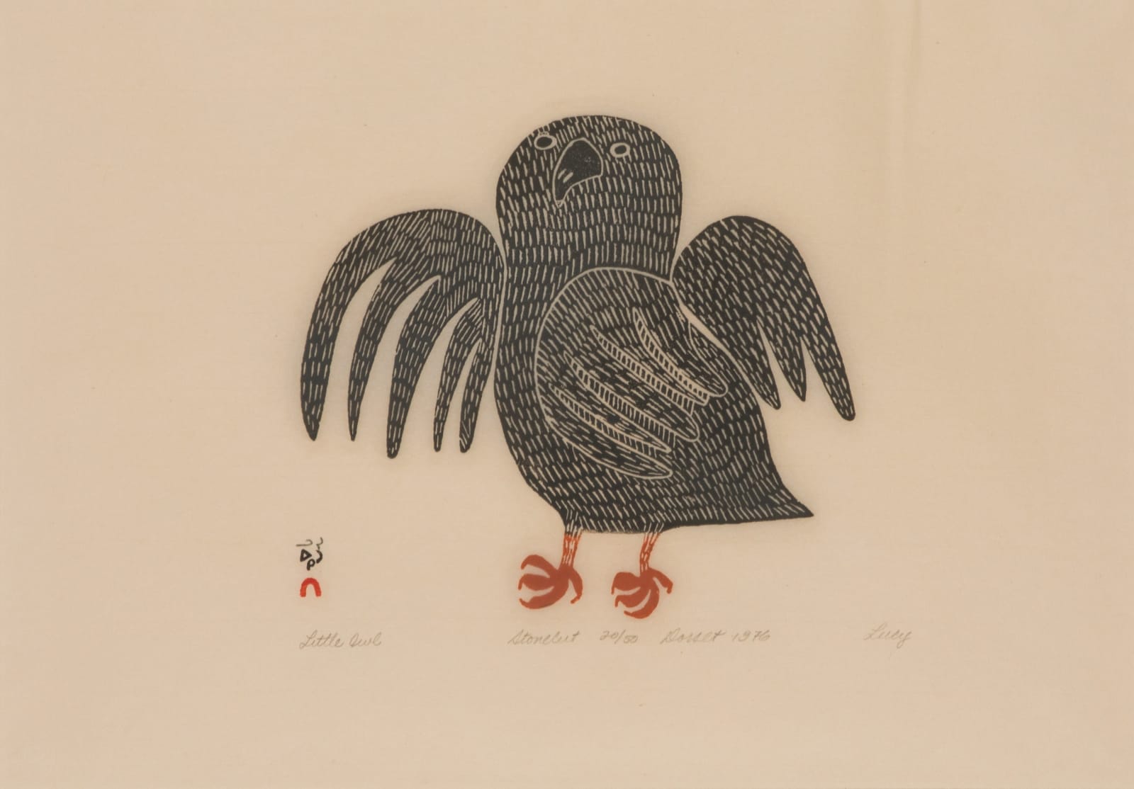 LUCY QINNUAYUAK (1915-1982) KINNGAIT (CAPE DORSET), Little Owl, 1976 #3
