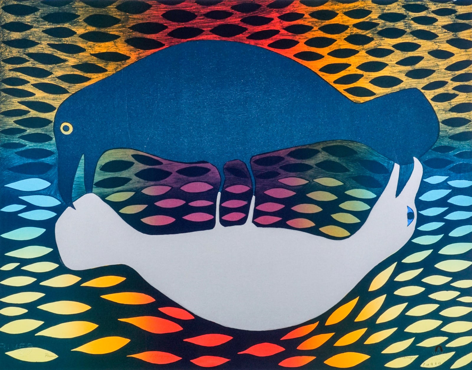 KENOJUAK ASHEVAK, C.C., R.C.A. (1927-2013) KINNGAIT (CAPE DORSET), Primal Exchange, 2001