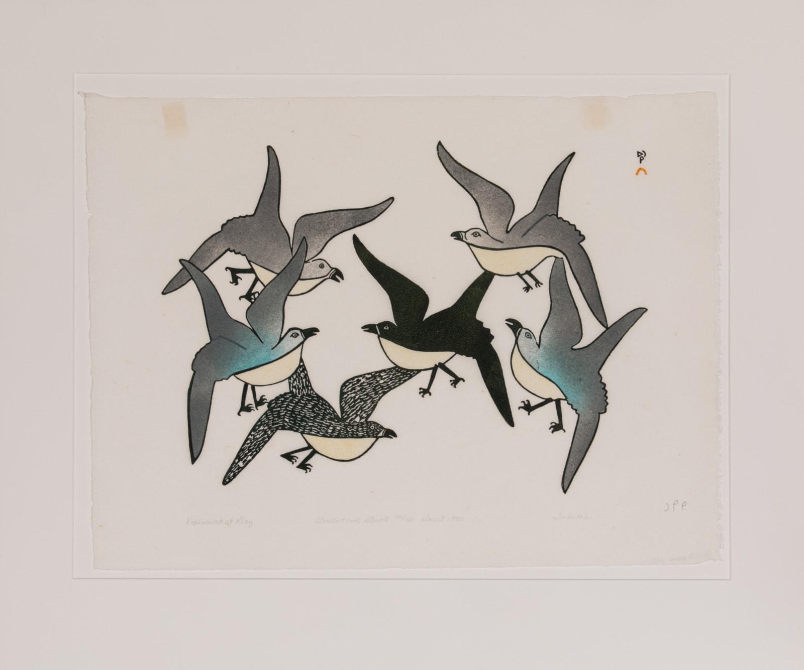 ATAMIK TUKIKIE (1915-D?) KINNGAIT (CAPE DORSET), Kopinawat at Play, 1980 #53