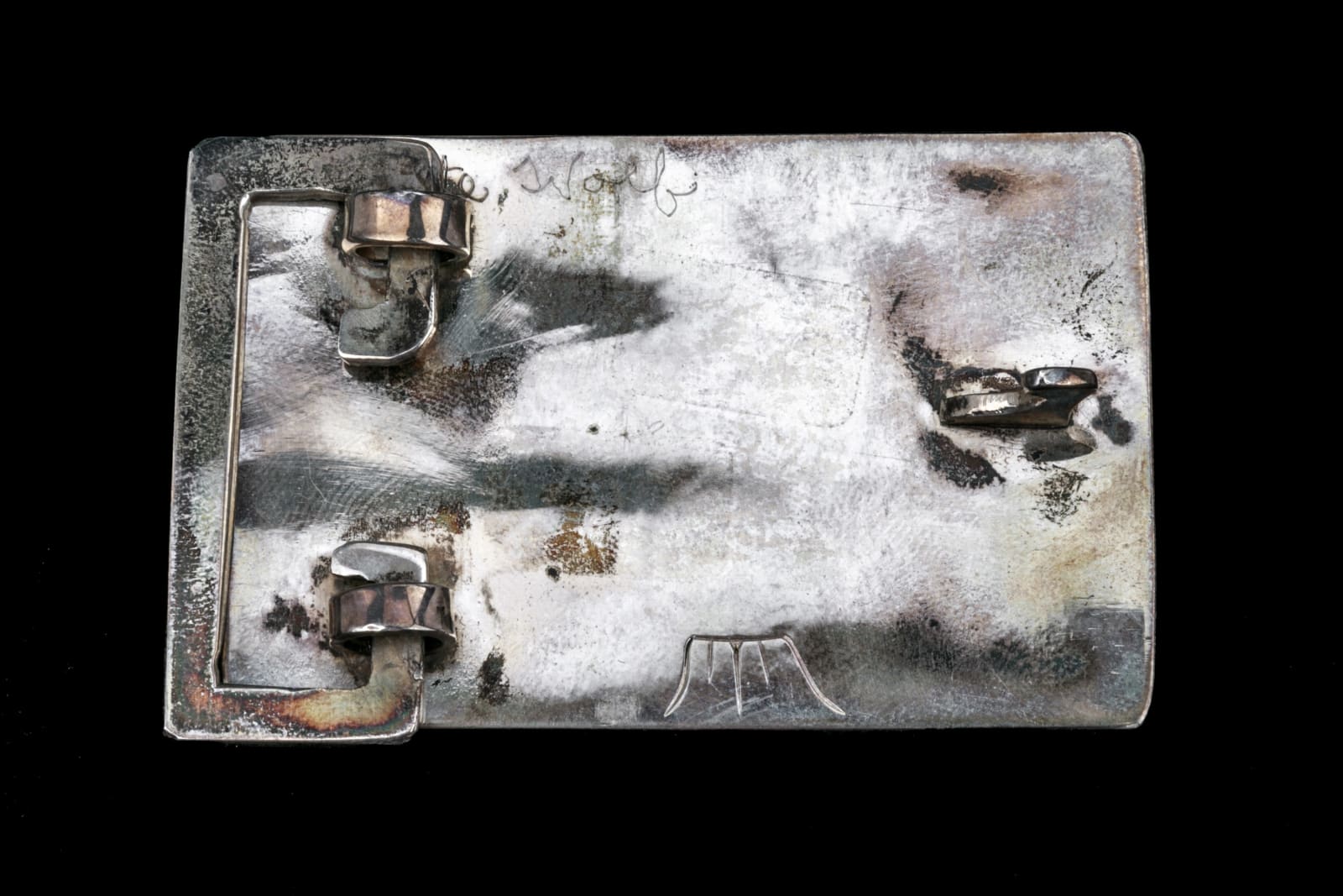 UNIDENTIFIED NORTHWEST COAST ARTIST, Spirit Wolf Buckle, c. 1970s / 1980s