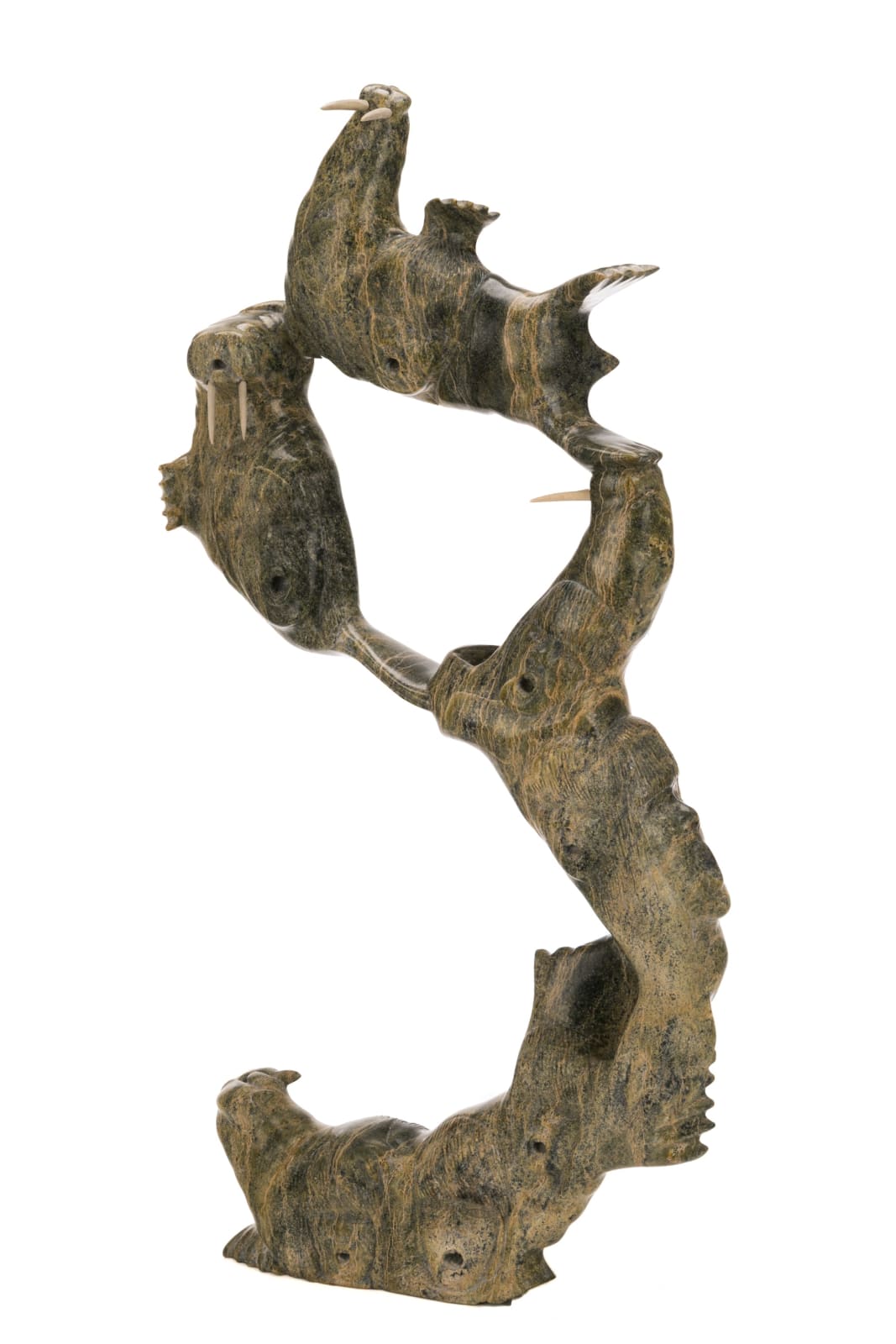 PUDLALIK SHAA (1965-) KINNGAIT (CAPE DORSET), Man and Walrus Ballet, 1990s