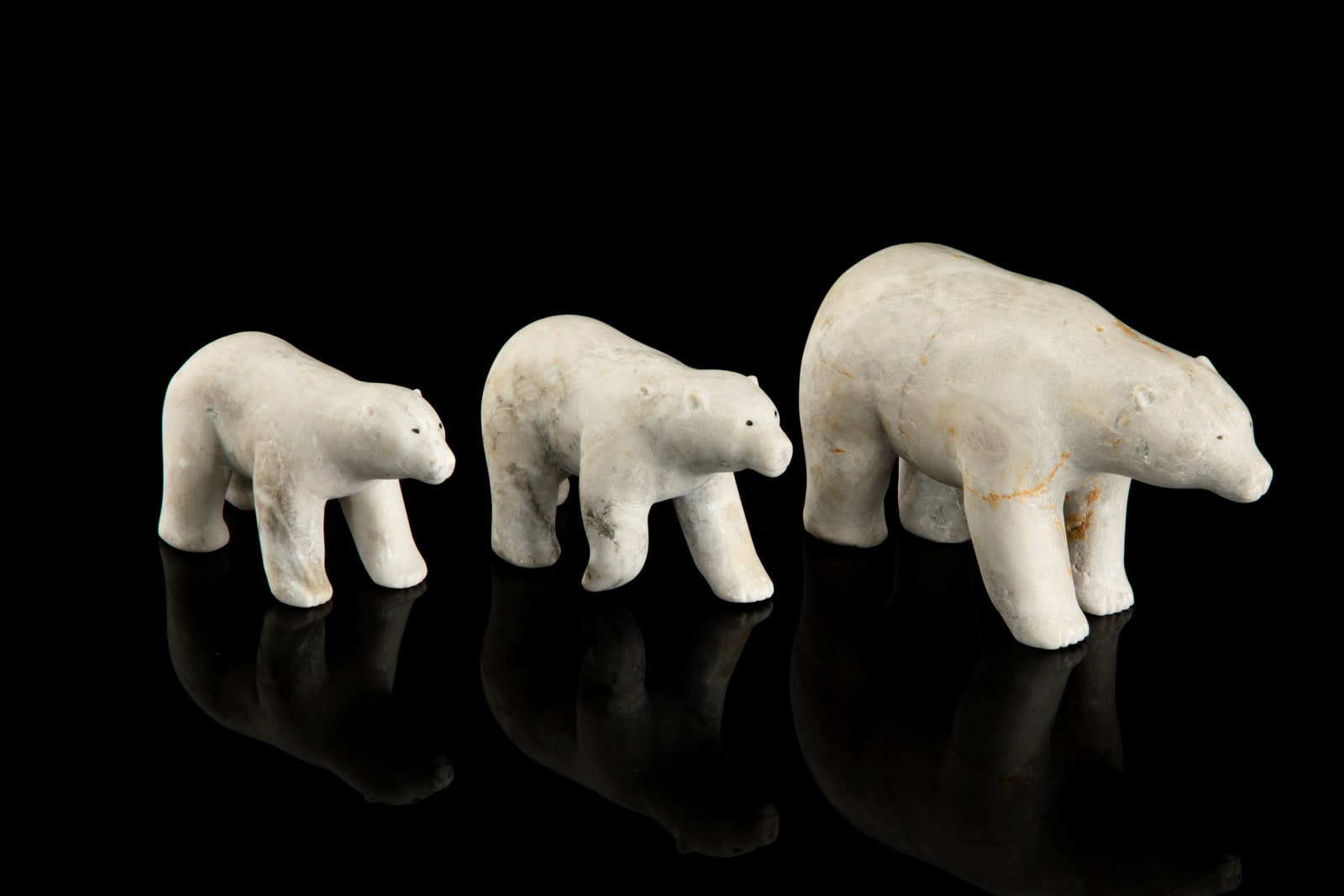 UNIDENTIFIED ARTIST, KANGIQTUGAAPIK (CLYDE RIVER), Polar Bear Mother with Cubs in Tow, mid 1960s