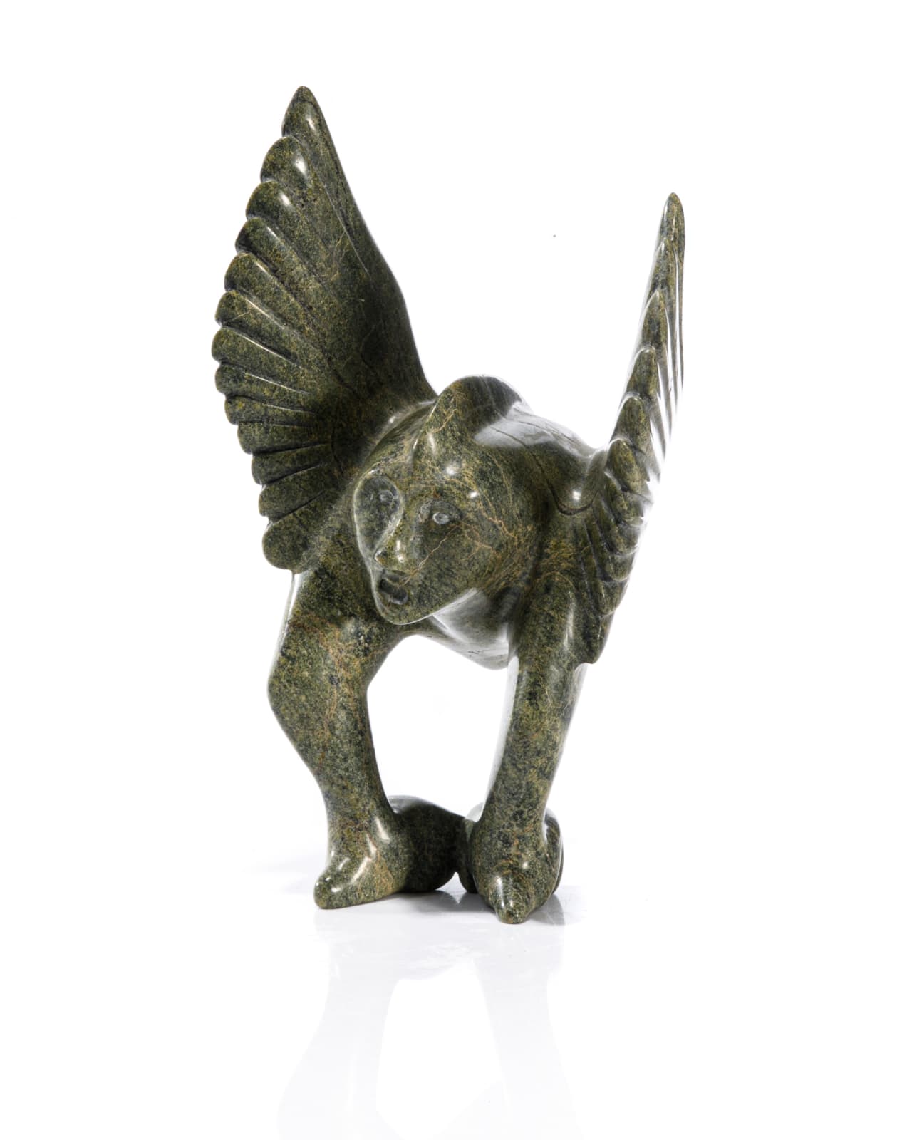 JOHNNY SAGGIATOK (1964-) KINNGAIT (CAPE DORSET), Winged Shaman with Spirit Helper, 1995