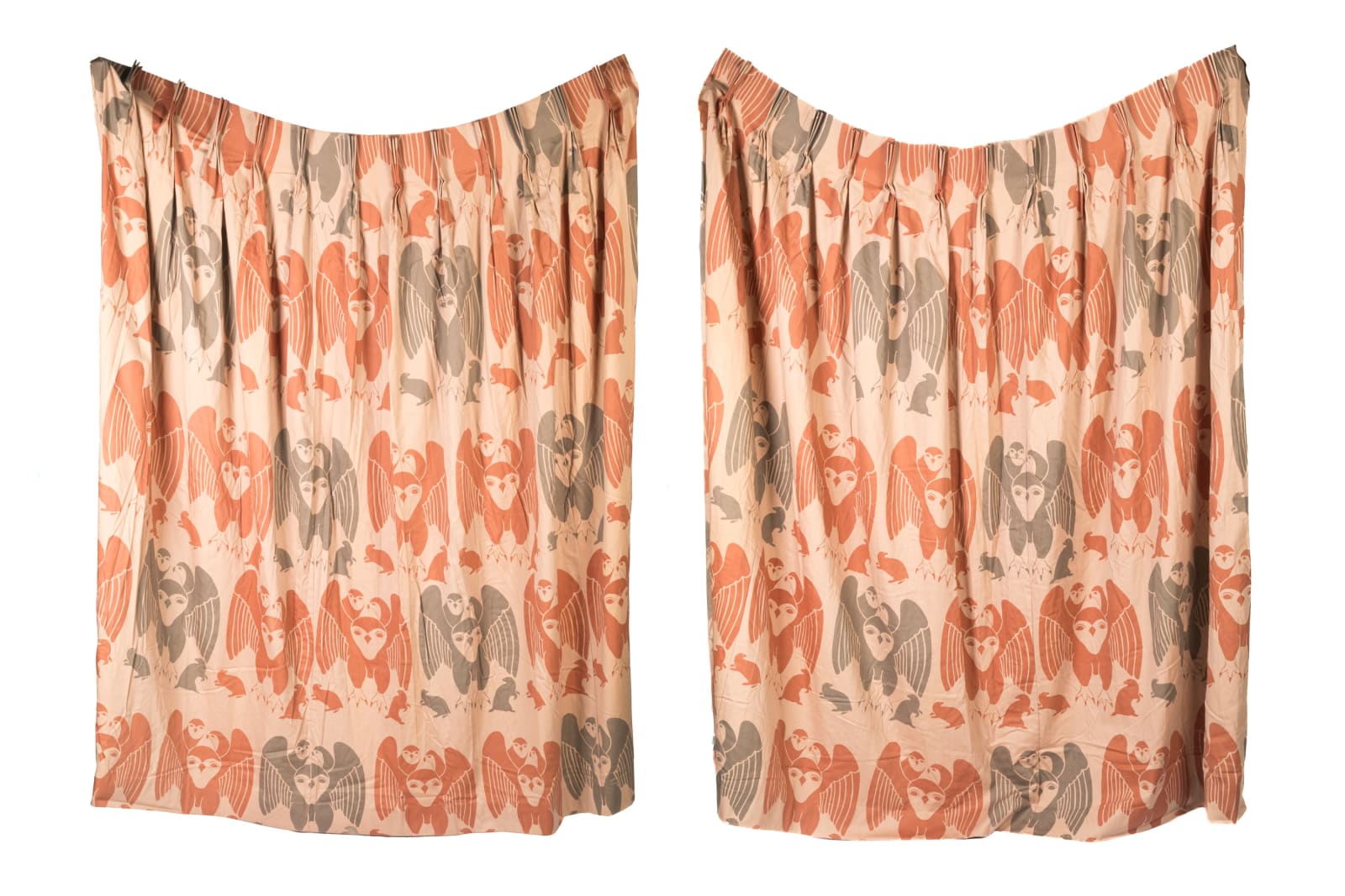 PAULOSIE SIVUAK (1930-1986) PUVIRNITUQ (POVUNGNITUK), Owl Family with Lemmings (Set of Curtains), 1976