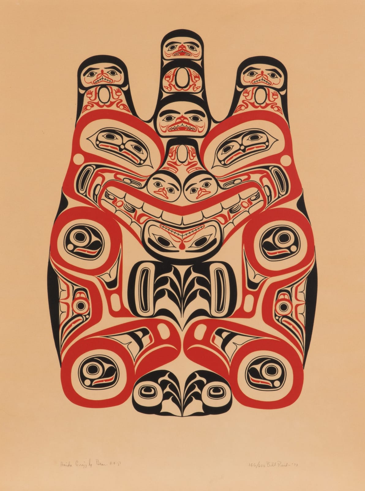 BILL REID (IIJUWAS), O.B.C., R.C.A. (1920-1998), HAIDA, Haida Grizzly / Huaji, 1973