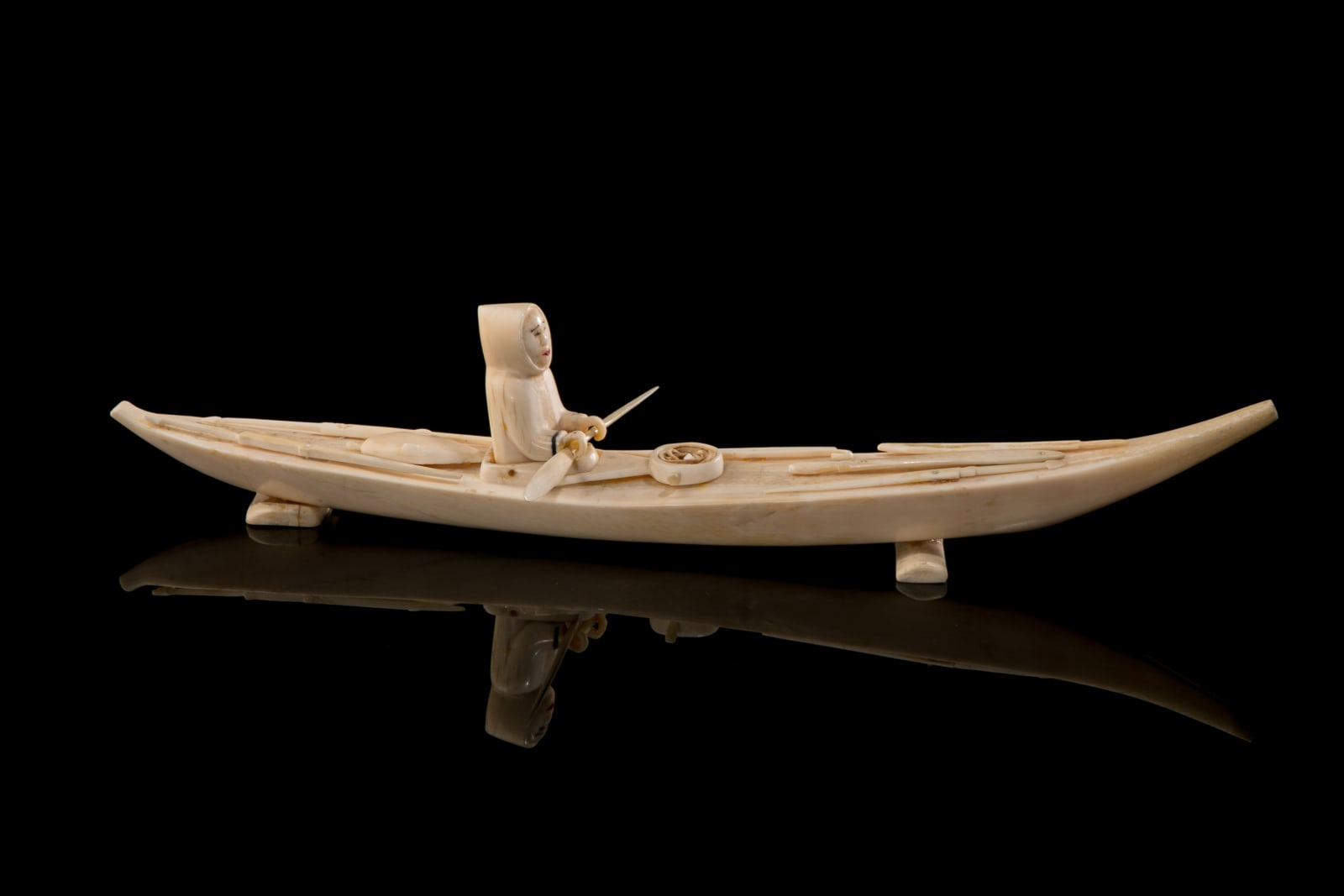 UNIDENTIFIED ARTIST, probably KIMMIRUT (LAKE HARBOUR), Hunter in Kayak, late 1940s to early 1950s