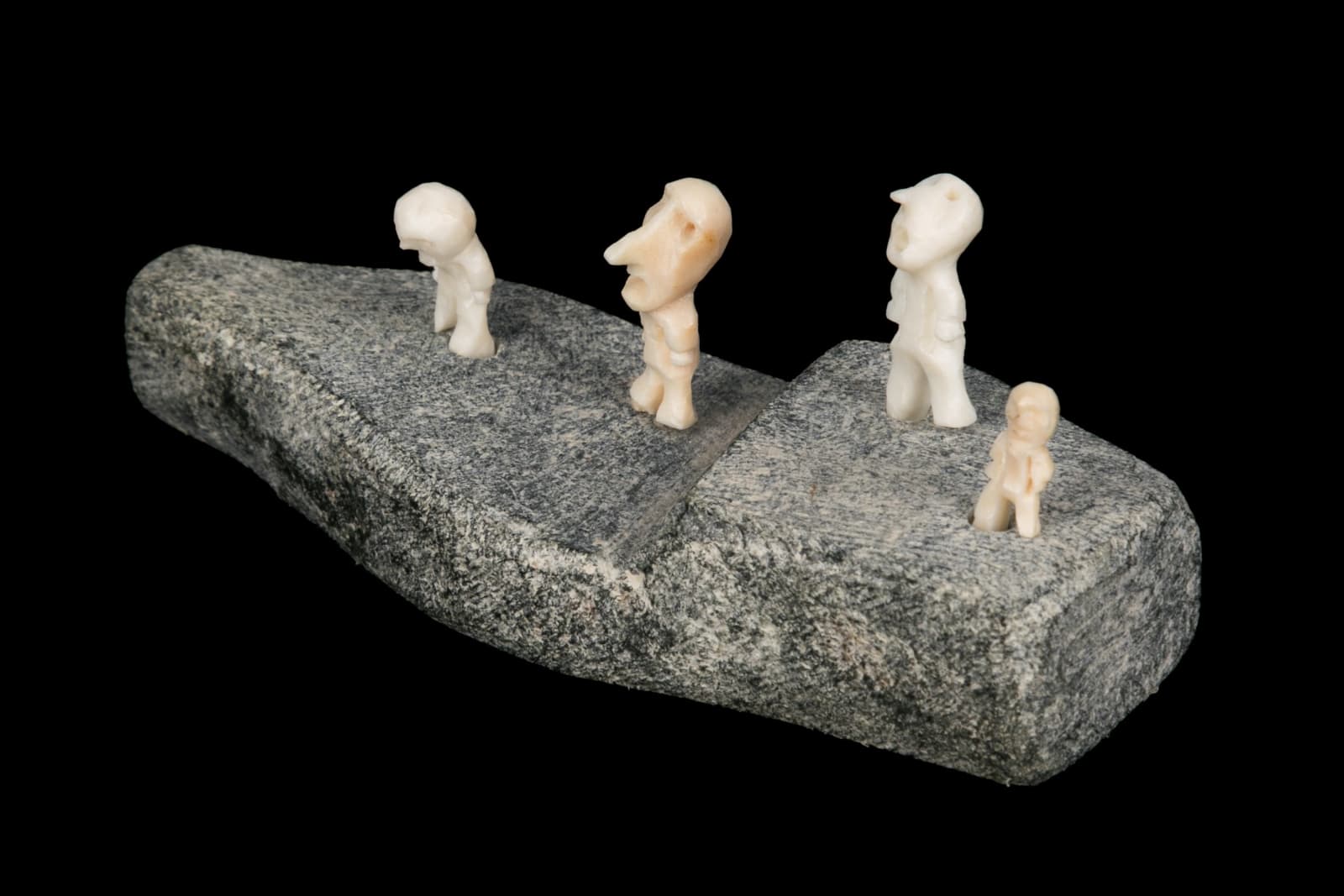 MARK TUNGILIK (1913-1986) NAUJAAT (REPULSE BAY), Quartet of Singing Men, Two With Large Noses, 1970s