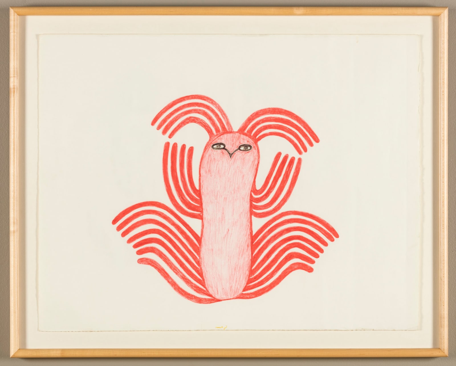 LUCY QINNUAYUAK (1915-1982) KINNGAIT (CAPE DORSET), Untitled Drawing (Excited Owl), c. 1977-78