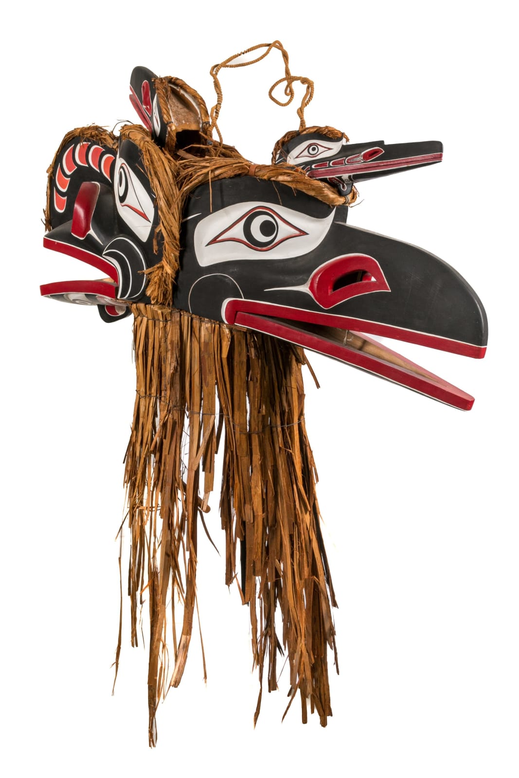 TONY GULBRANDSEN (1962-) TSIMSHIAN, Kwakwa̱ka̱ʼwakw Style G̲a̱luḵwiwe (Crooked Beak of Heaven) and Huxwhukw (Hok Hok) Double Mask, 1990s