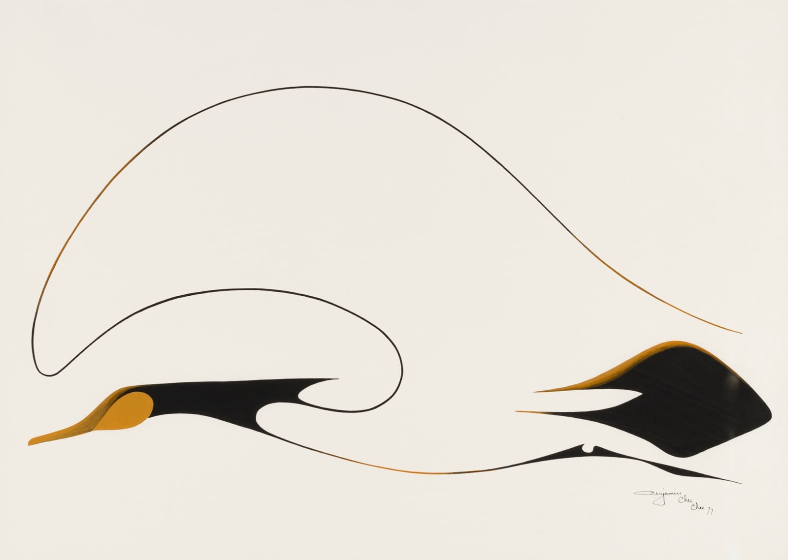 BENJAMIN CHEE CHEE (1944-1977) ANISHINAABE (OJIBWE), Untitled (Goose in Flight), 1977