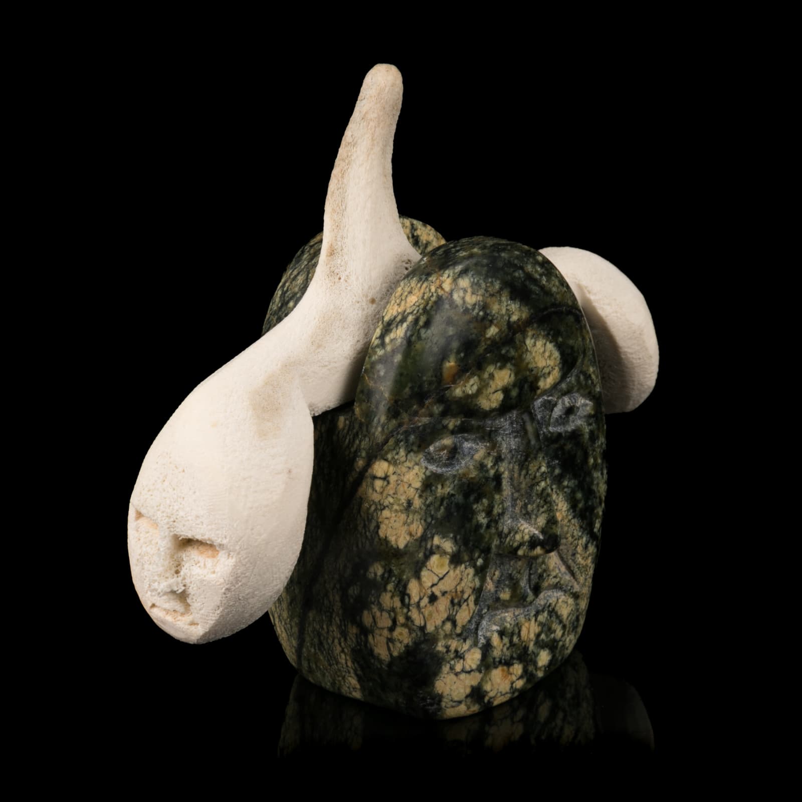 ISACI ETIDLOIE (1972-2014) KINNGAIT (CAPE DORSET), Head with Spirits, 2000s