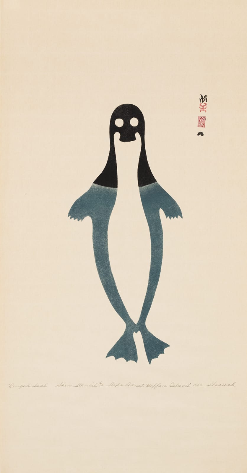 SHEOUAK PETAULASSIE (1918-1961) KINNGAIT (CAPE DORSET), Ringed Seal, 1960 #54