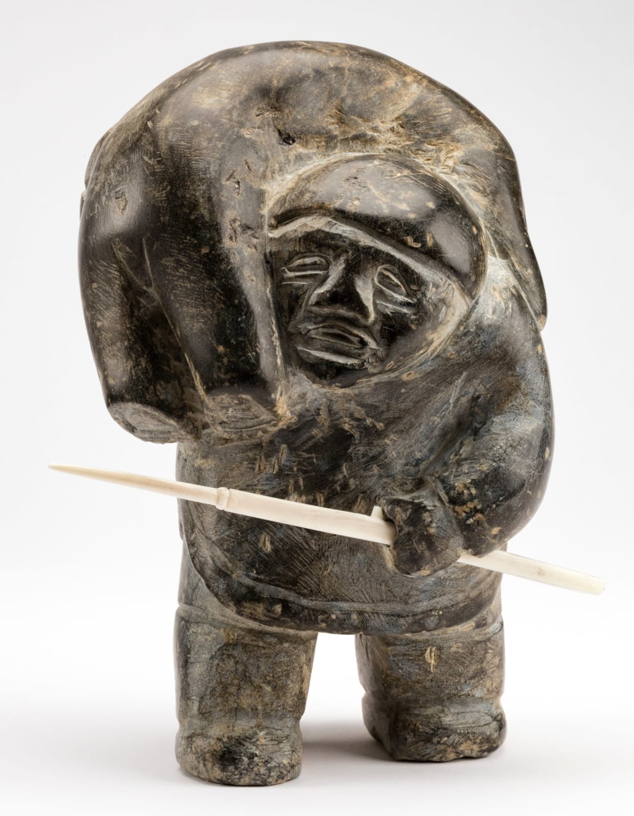ENNUTSIAK (1893-1967) IQALUIT (FROBISHER BAY), Hunter with Captured Bear , c. 1960-62