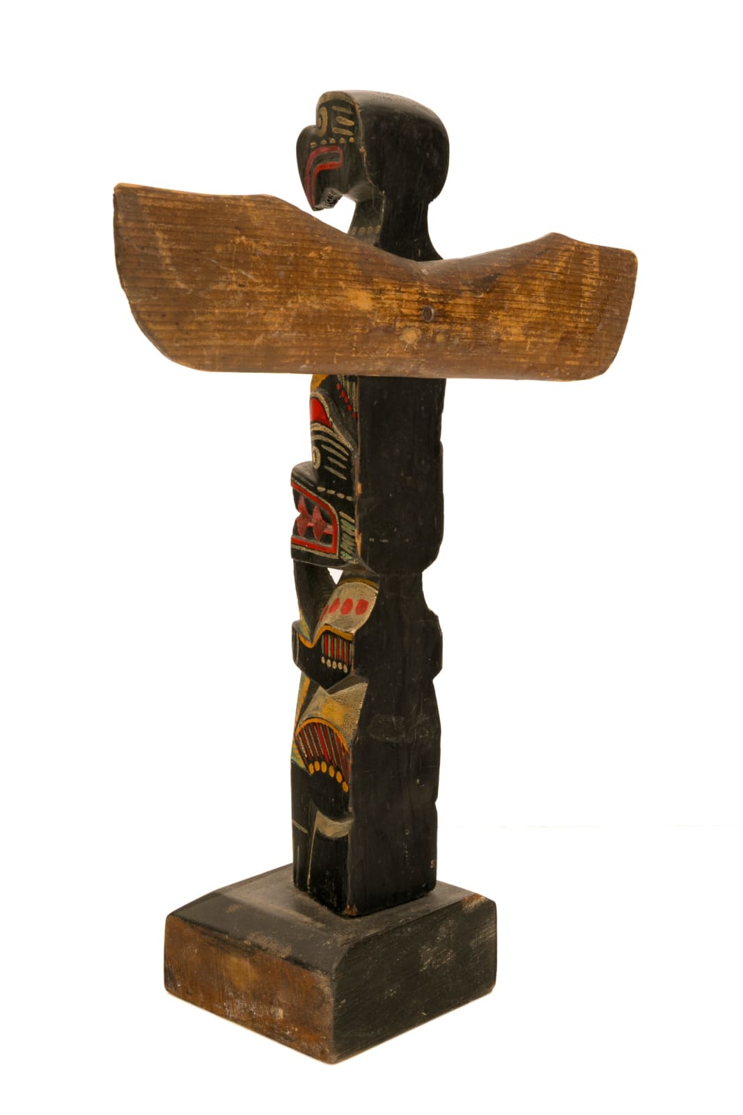 PHILIP NELSON (1924-D) KWAKWA̱KA̱ʼWAKW/QUATSINO AND JIMMY JOHN (1876-1988) MOWACHAHT/NUU-CHAH-NULTH, Model Totem Pole, c. 1940s / 1950s