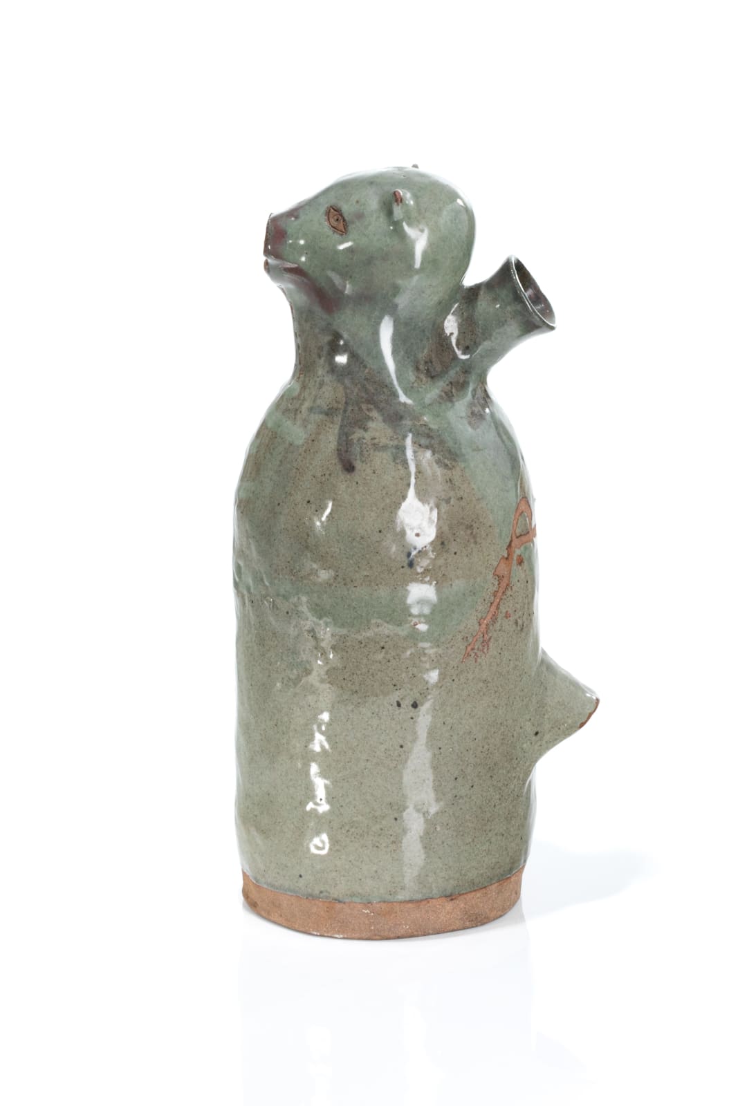 MAKITUK PINGWARTUK (1936-) KINNGAIT (CAPE DORSET), Glazed Ceramic with Polar Bear Head, 1960s