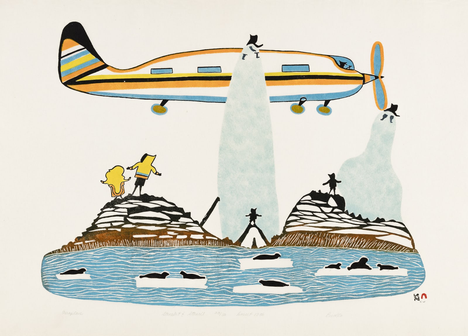 PUDLO PUDLAT (1916-1992) KINNGAIT (CAPE DORSET), Aeroplane, 1976 #13