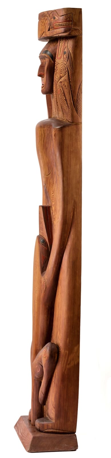 FLOYD JOSEPH TYEE (1953-) COAST SALISH, SQUAMISH, B.C., Salish Wolf Spirit House Post, 1990