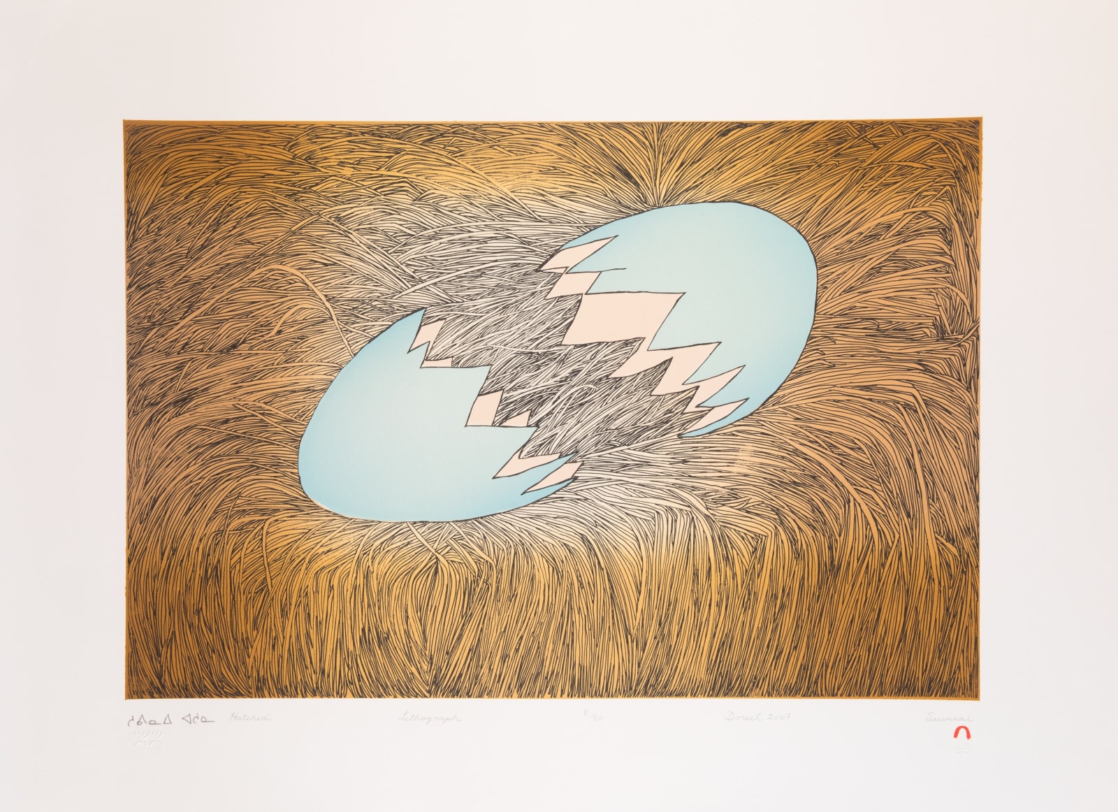 SHUVINAI ASHOONA (1961-) KINNGAIT (CAPE DORSET), Hatched, 2007 #30