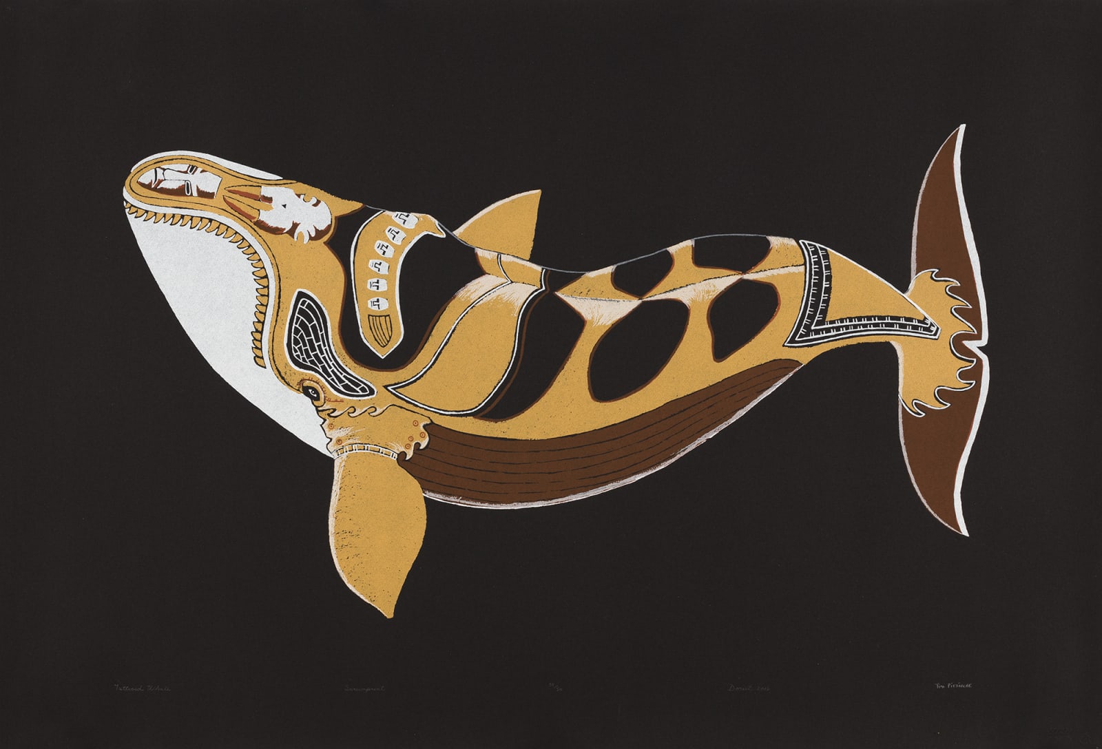 TIM PITSIULAK (1967-2016) KINNGAIT (CAPE DORSET), Tattooed Whale, 2016 (2017 #1 [Special Release])