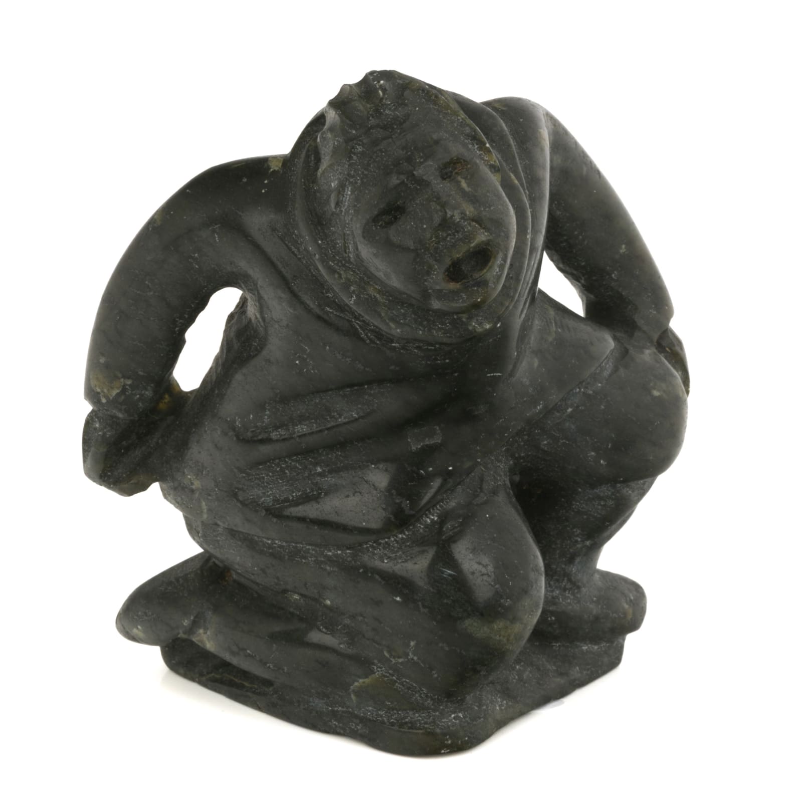 KIUGAK (KIAWAK) ASHOONA, O.C., R.C.A. (1933-2014) KINNGAIT (CAPE DORSET), Kneeling Man, Calling Out, 2000s