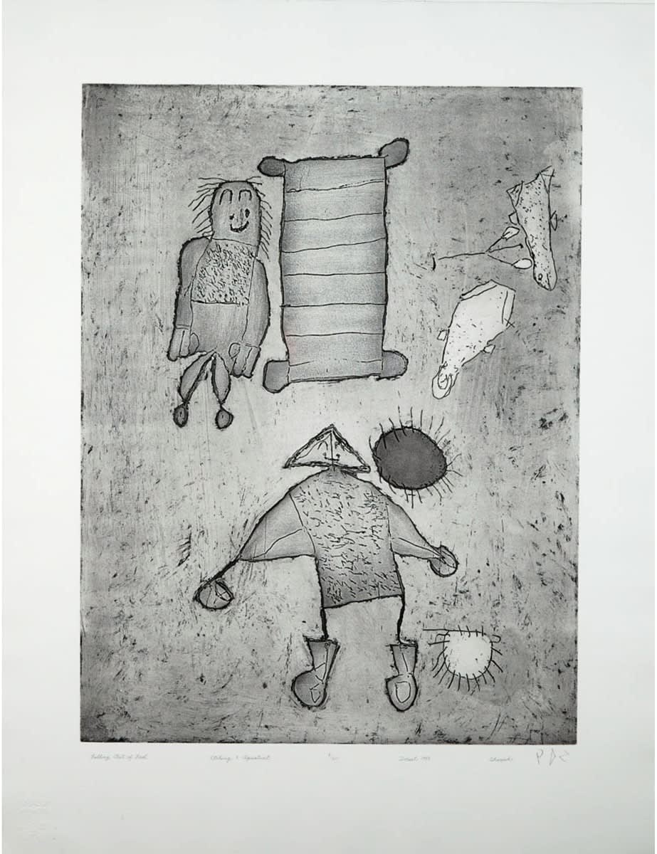 SHEOJUK ETIDLOOIE (1932-1999) KINNGAIT (CAPE DORSET), Falling out of Bed, 1999 (Special Release, 2000)