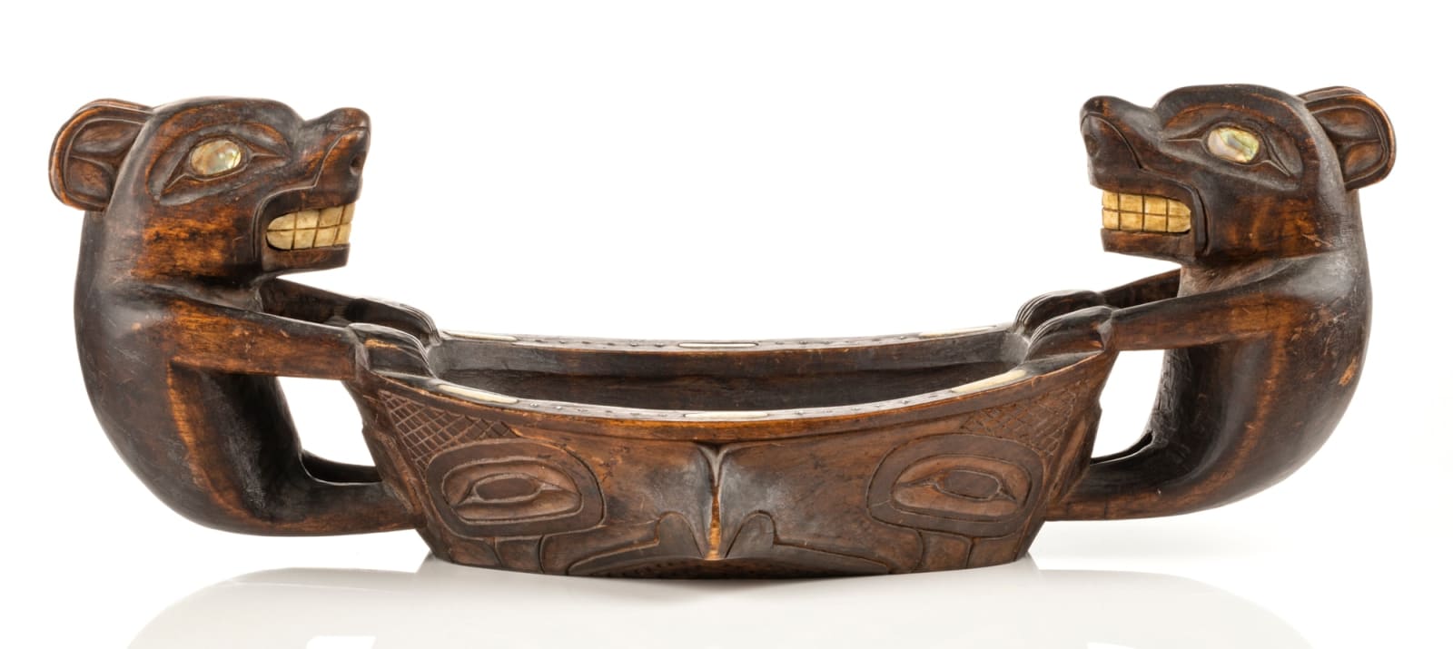 AUGUSTUS BEAN (1850-1926) and RUDOLPH WALTON (1867-1951), TLINGIT, SITKA, ALASKA, Double Bear Feast Bowl, c. 1900