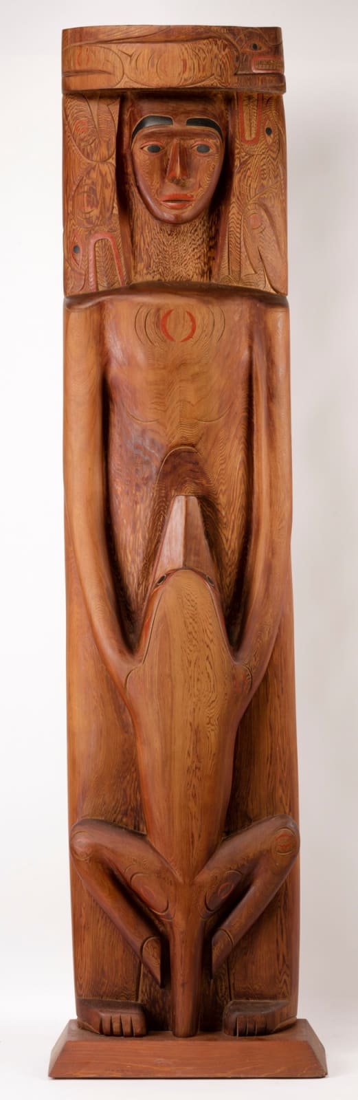FLOYD JOSEPH TYEE (1953-) COAST SALISH, SQUAMISH, B.C., Salish Wolf Spirit House Post, 1990